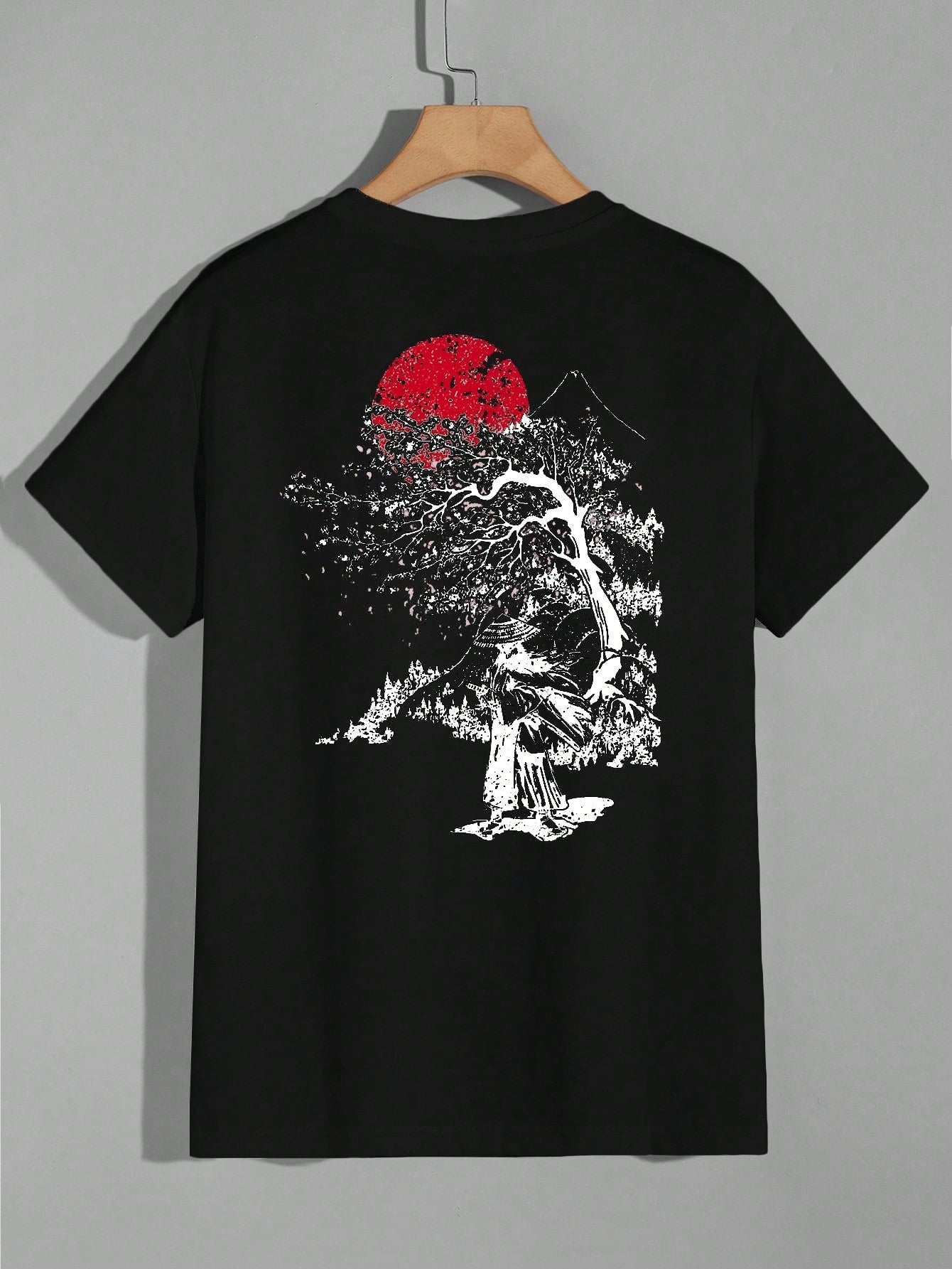 Camiseta Masculina Oversized Estampa Arte Japonesa Preto / PP Camiseta Masculina Oversized Estampa Arte Japonesa