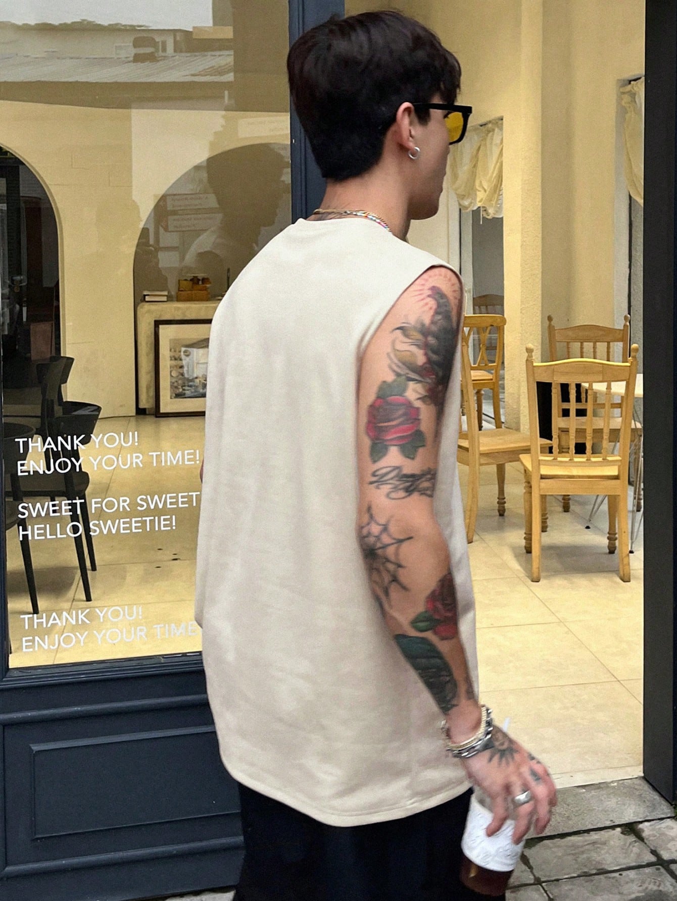 Camiseta Regata Masculina Gola Redonda Estampa De Letras Camiseta Regata Masculina Gola Redonda Estampa De Letras