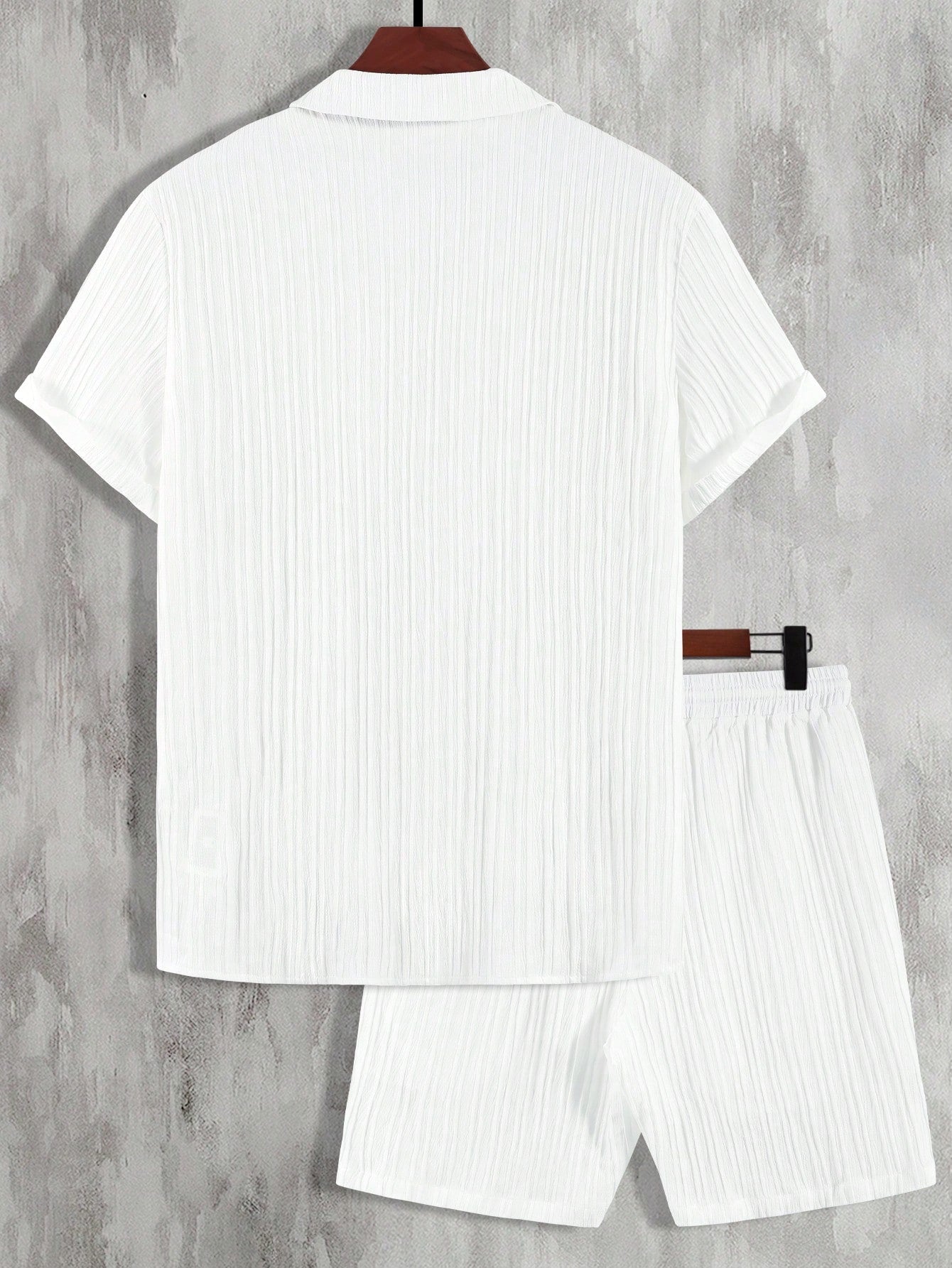 Conjunto Masculino Shorts Estilo Casual E Camisa Botões Simples Conjunto Masculino Shorts Estilo Casual E Camisa Botões