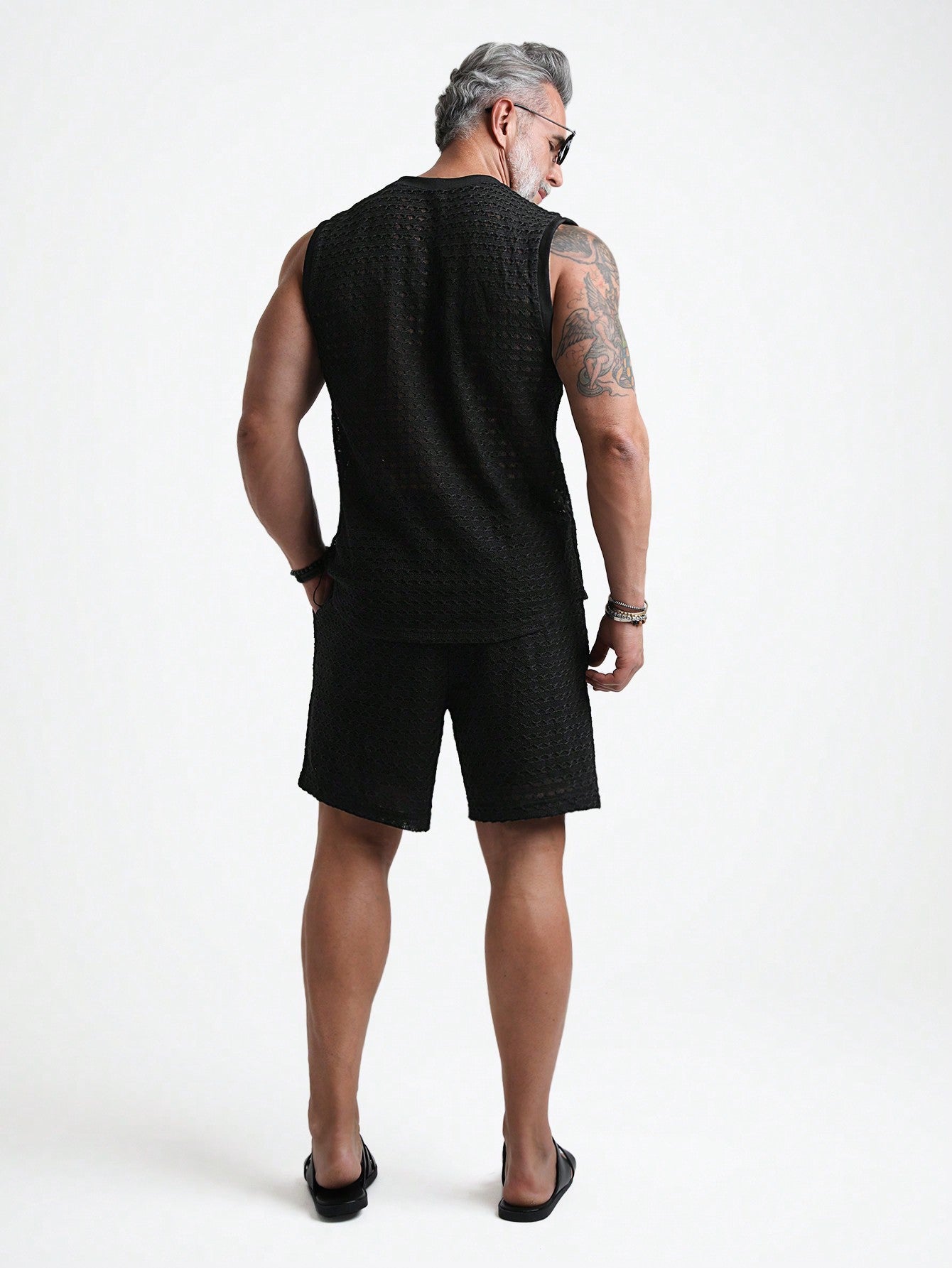 Conjunto Masculino Regata Lisa E Shorts Com Bolsos E Cós Elástico Conjunto Masculino Regata Lisa E Shorts Com Bolsos E