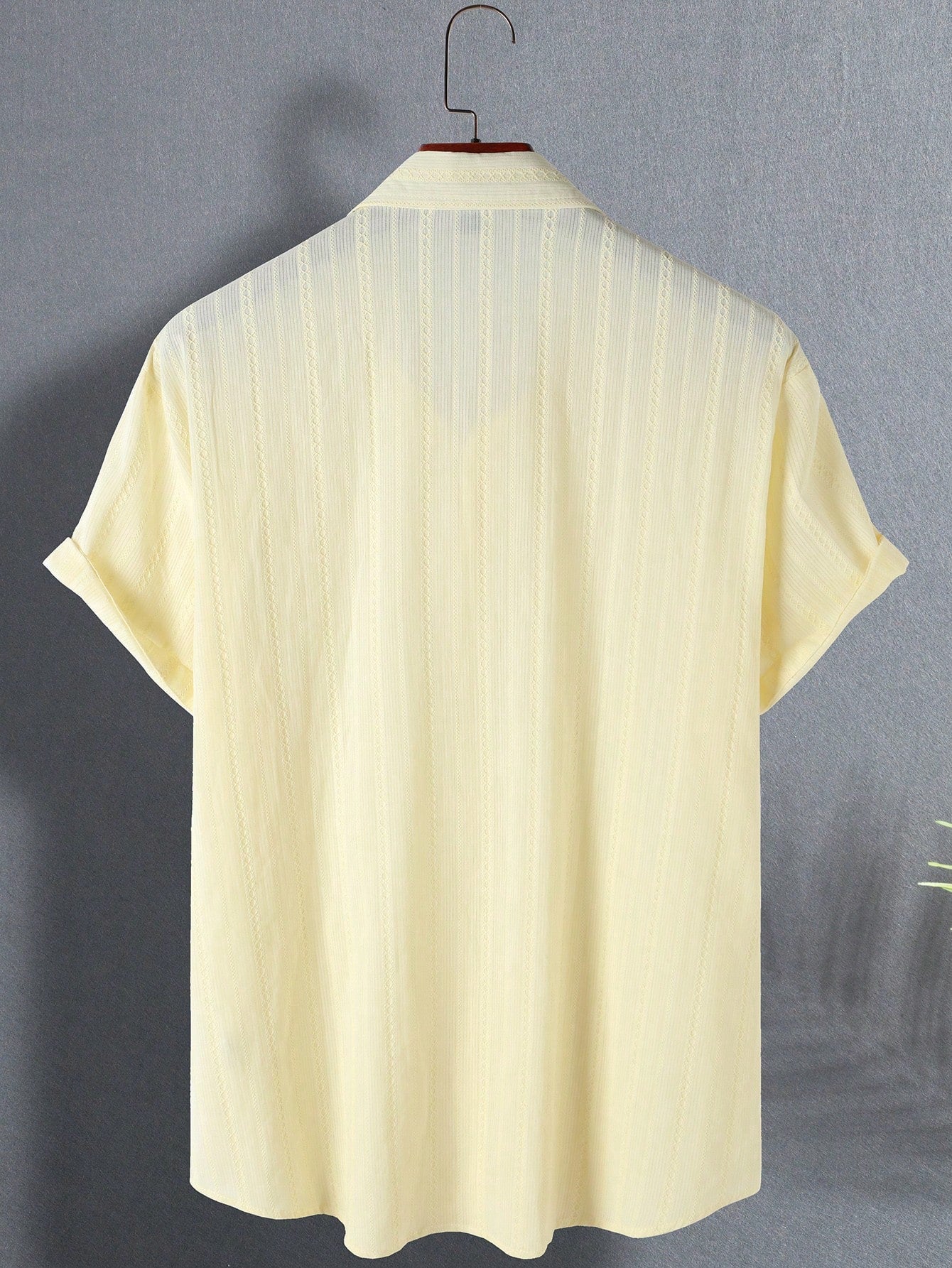 Camisa Masculina De Botão Transparente Listras Estilo Ousado Camisa Masculina De Botão Transparente Listras Estilo