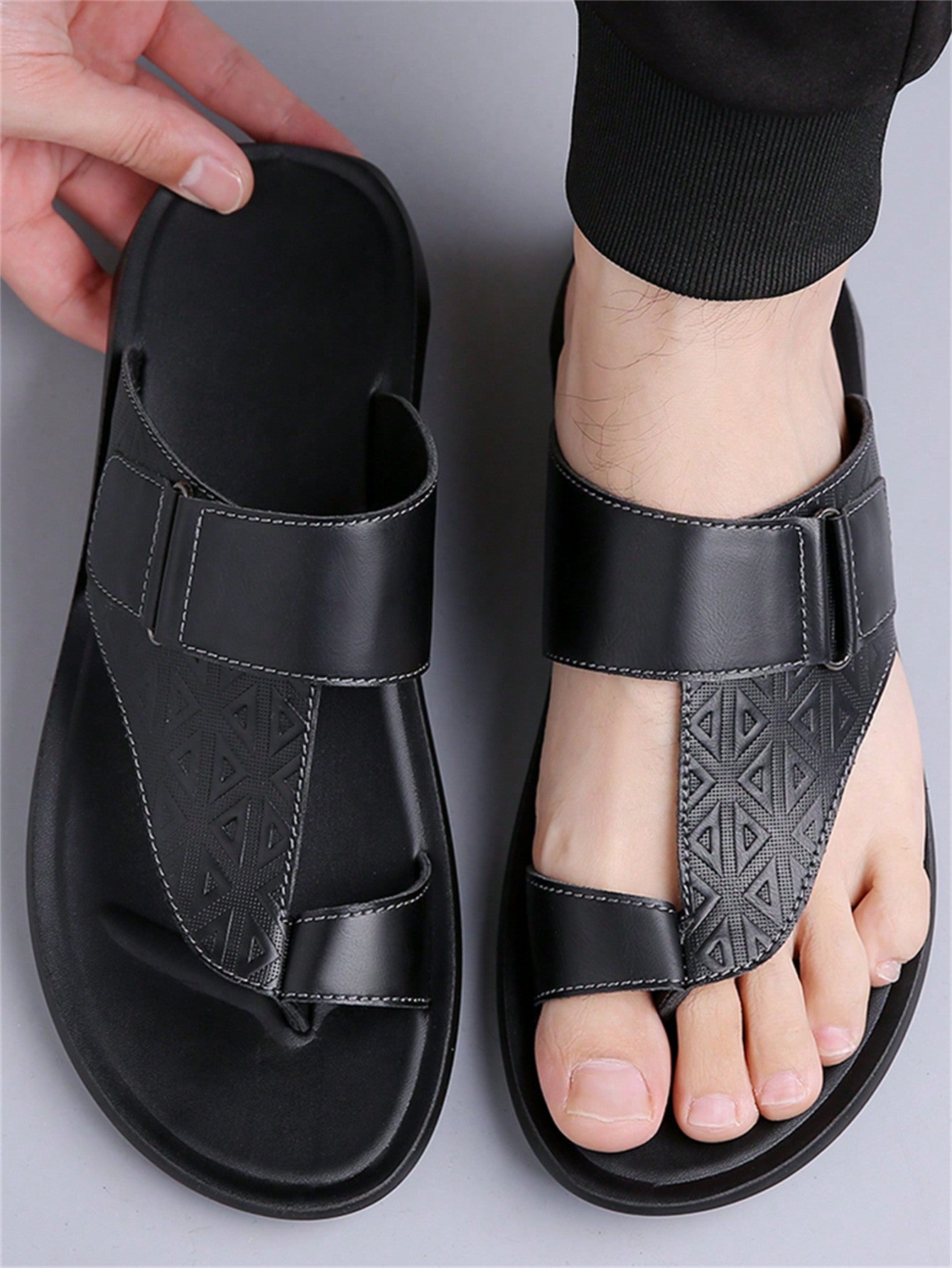 Chinelo Masculino De Dedo Casual Solado Macio Antiderrapante Preto / 36 Chinelo Masculino De Dedo Casual Solado Macio