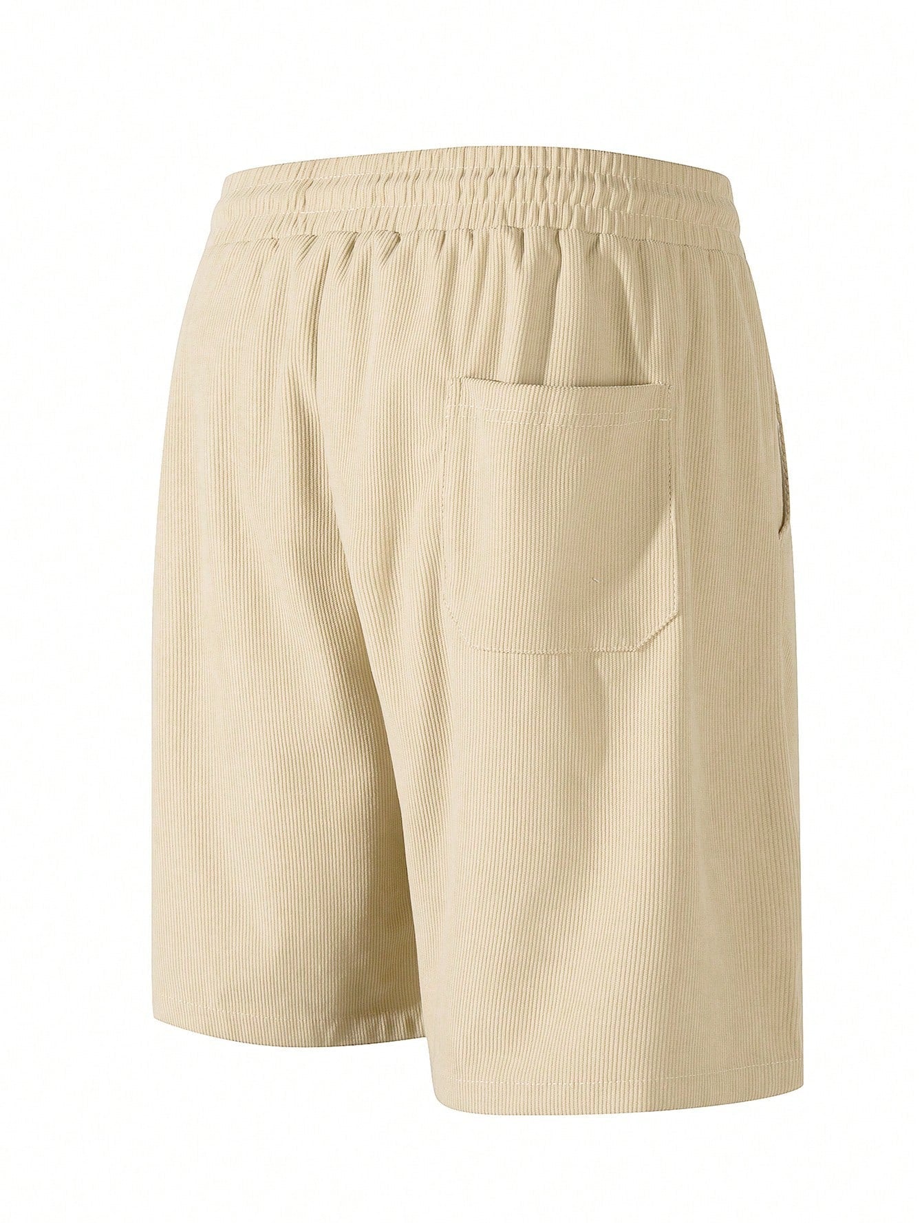 Shorts Masculino Em Veludo Cotelê Com Cós Elástico E Cordão Shorts Masculino Em Veludo Cotelê Com Cós Elástico E Cordão