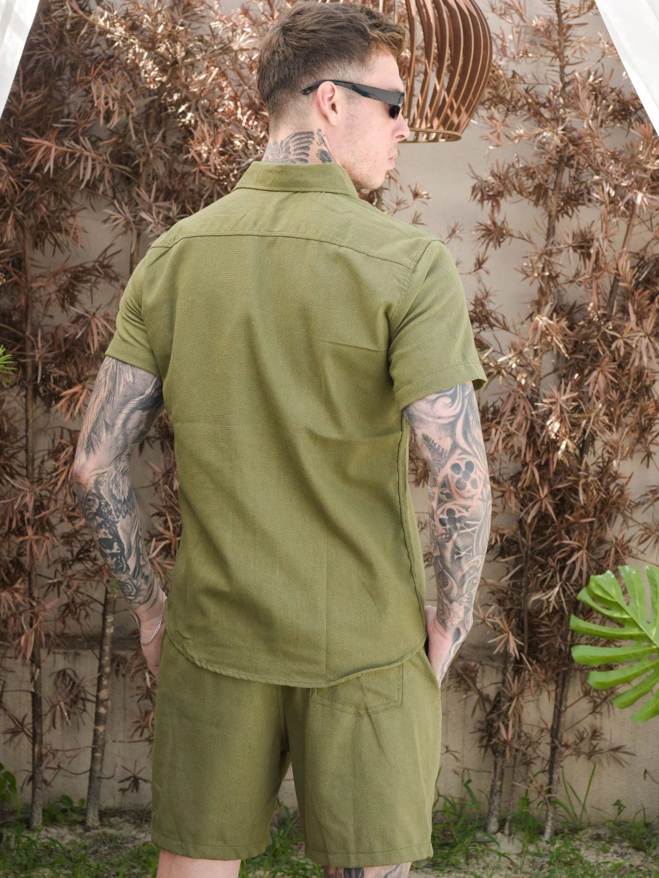 Conjunto Masculino Camisa Manga Curta E Bermuda Urbana Conjunto Masculino Camisa Manga Curta E Bermuda Urbana