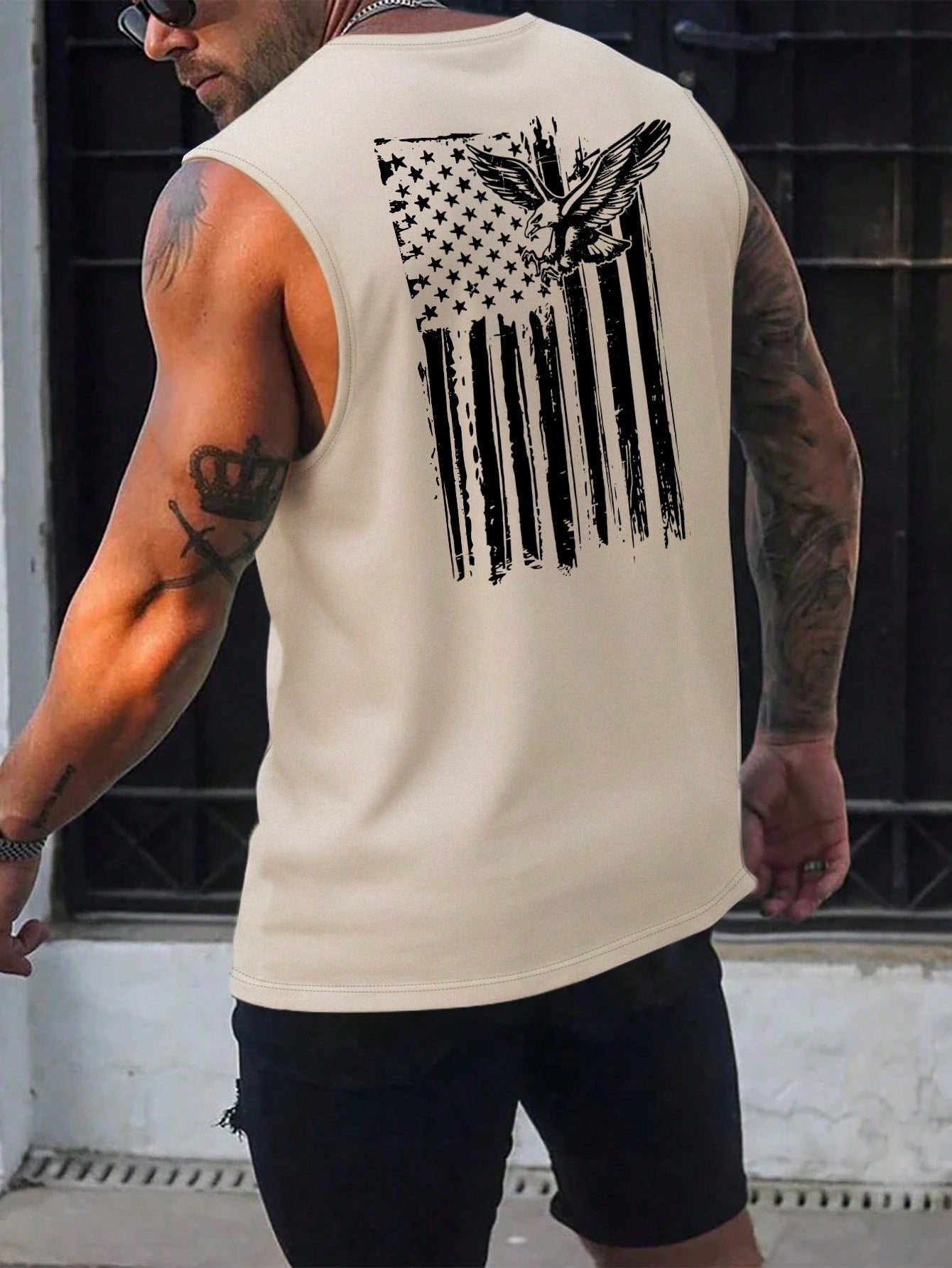 Camiseta Regata Masculina Estampa De Águia Bandeira Americana Camiseta Regata Masculina Estampa De Águia Bandeira