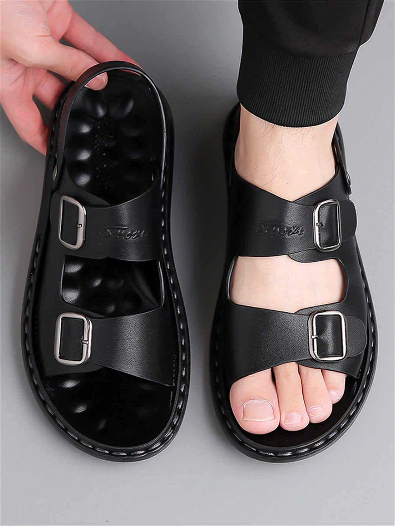 Chinelo Masculino Estilo Sandália Versátil Confortável Preto / 36 Chinelo Masculino Estilo Sandália Versátil Confortável