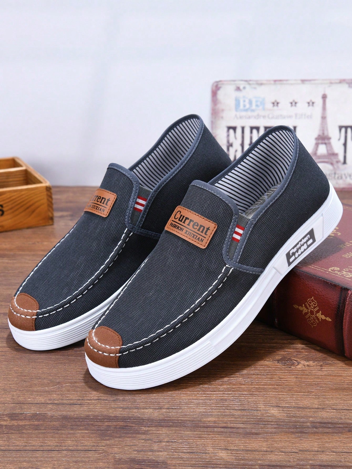 Tênis Masculino Slip-On Casual Lona Estilo Street Confortável Tênis Masculino Slip-On Casual Lona Estilo Street