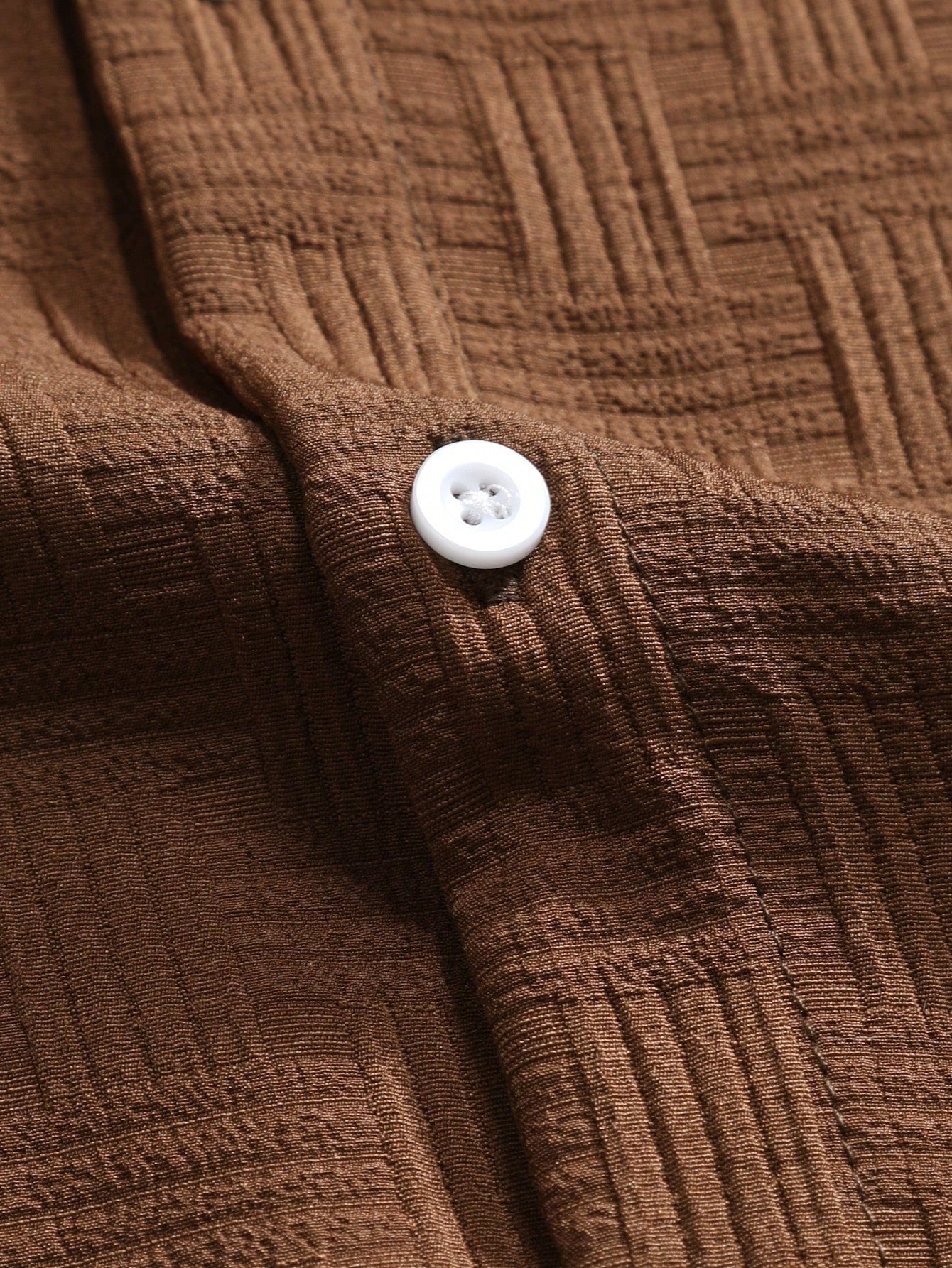 Conjunto Masculino Camisa Texturizada E Shorts Casuais Conjunto Masculino Camisa Texturizada E Shorts Casuais