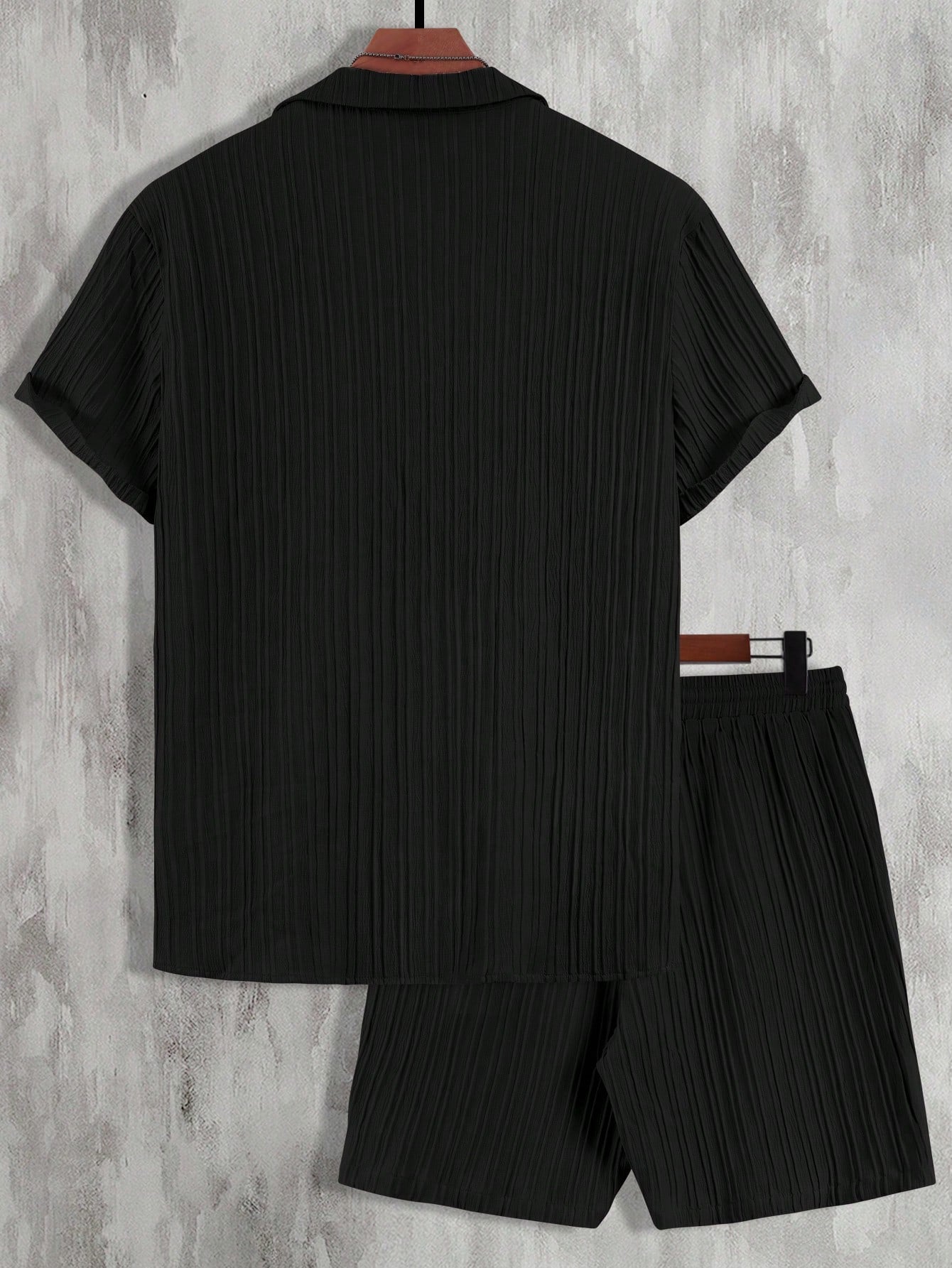 Conjunto Masculino Shorts Estilo Casual E Camisa Botões Simples Conjunto Masculino Shorts Estilo Casual E Camisa Botões