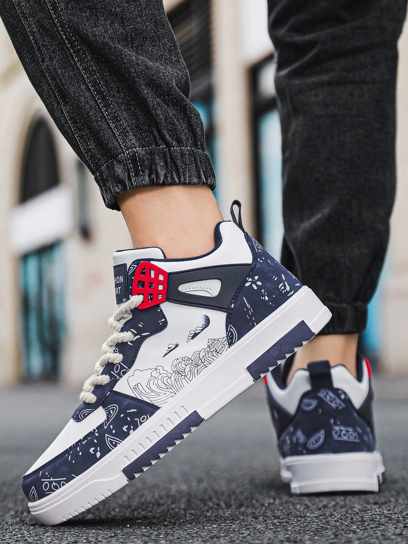 Tênis Masculino Com Estampa Criativa Casual Estilo Street Tênis Masculino Com Estampa Criativa Casual Estilo Street