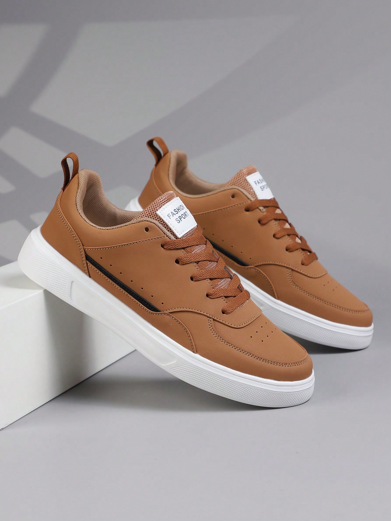 Tênis Masculino Street Skate Cadarço Solado Antiderrapante Durável Castanho / 36 Tênis Masculino Street Skate Cadarço