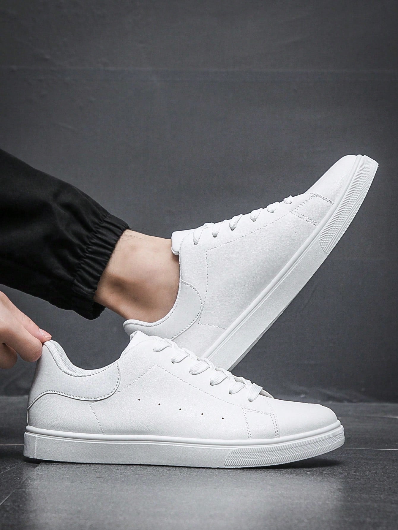 Tênis Masculino Casual Street Couro Sintético Design Clean Branco / 36 Tênis Masculino Casual Street Couro Sintético