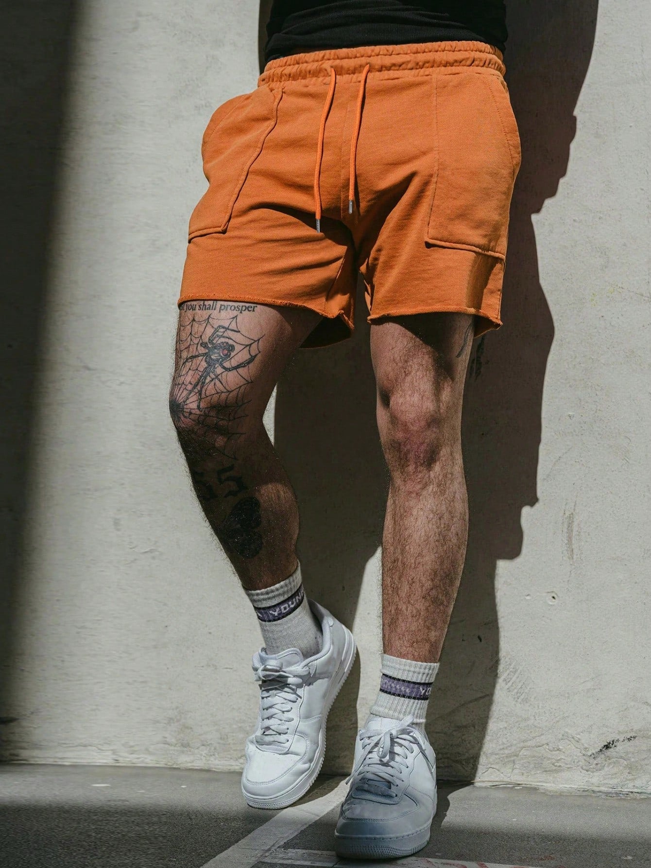 Shorts Masculino Casual Com Cós Elástico E Bolsos Funcionais Shorts Masculino Casual Com Cós Elástico E Bolsos