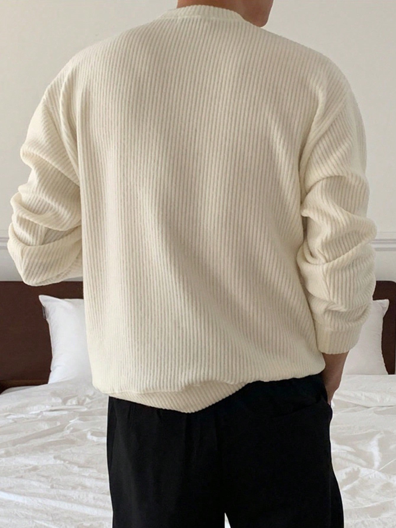 Suéter Masculino Gola Canelada Textura Casual Suéter Masculino Gola Canelada Textura Casual