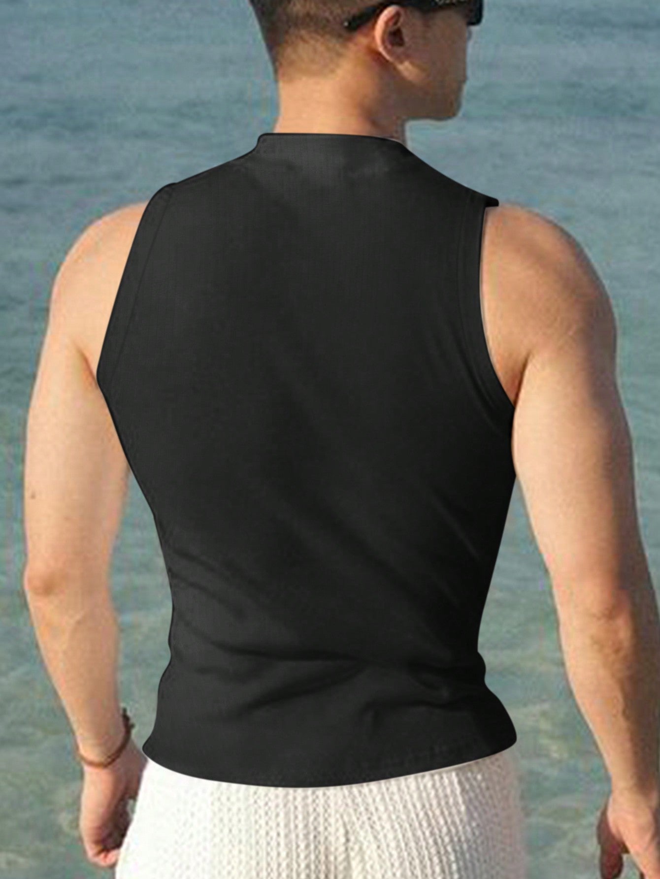 Camiseta Regata Masculina Gola Redonda Textura Canelada Camiseta Regata Masculina Gola Redonda Textura Canelada