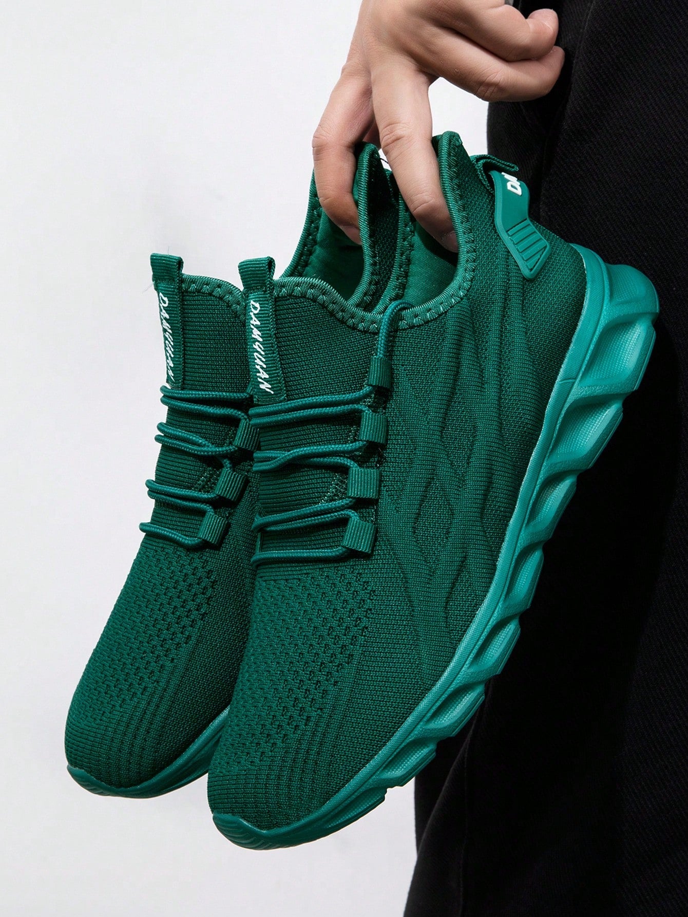 Tênis Masculino Slip On Leve Respirável Confortável Para Corrida Verde Escuro / 36 Tênis Masculino Slip On Leve