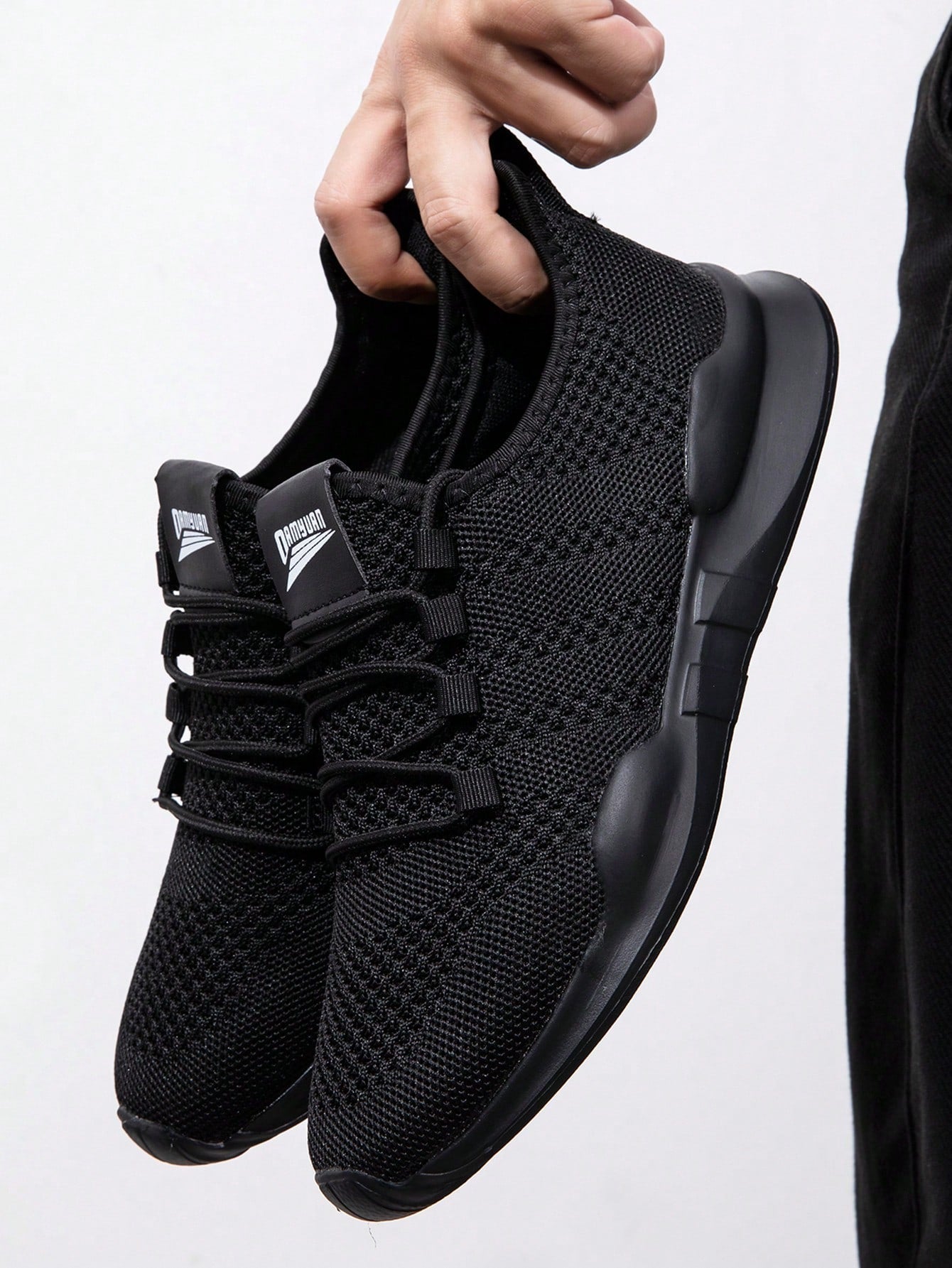 Tênis Masculino Chunky Slip On Leve Respirável Versátil Preto / 36 Tênis Masculino Chunky Slip On Leve Respirável