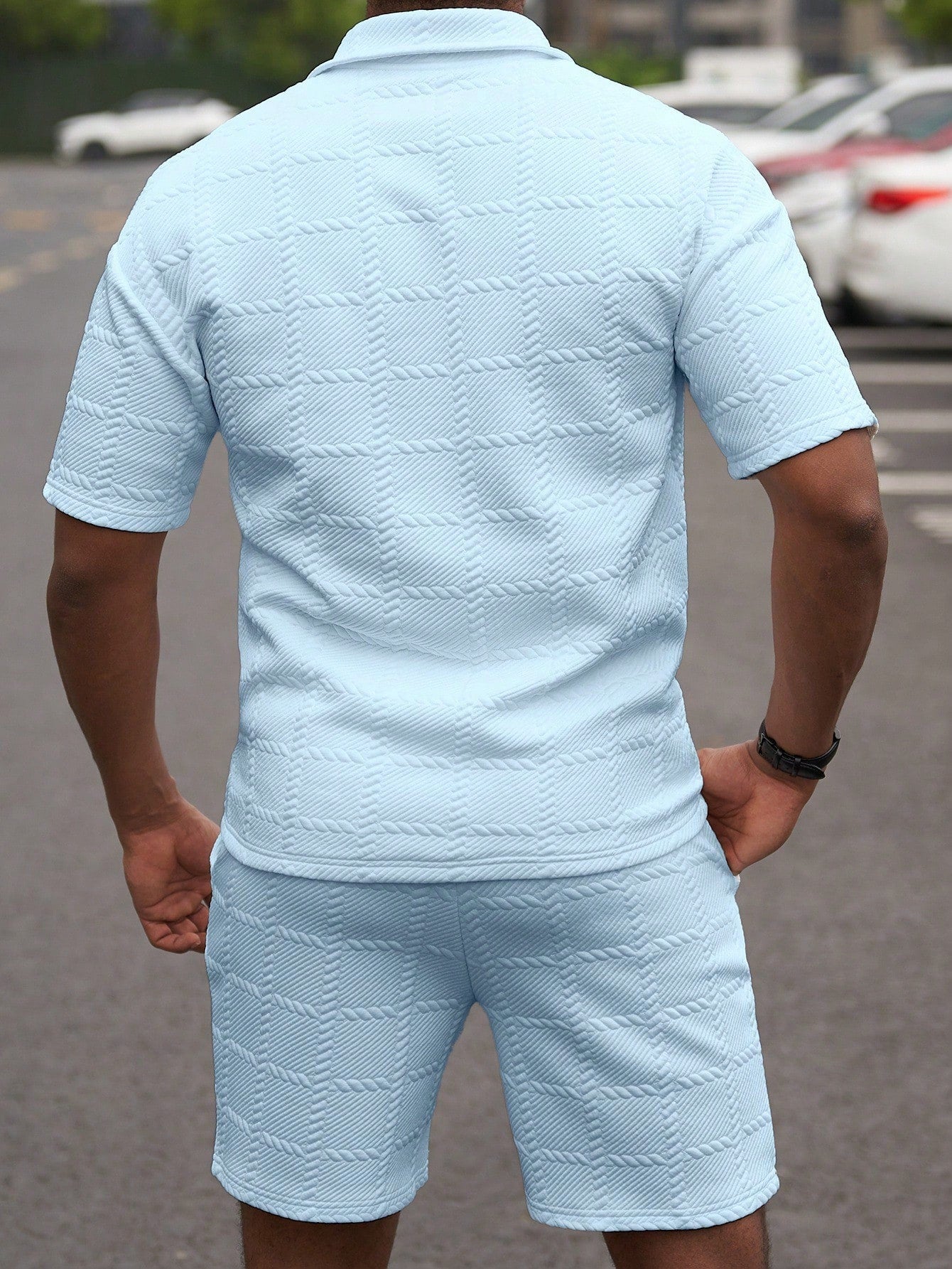 Conjunto Masculino Polo Manga Curta E Shorts Estilo Casual Conjunto Masculino Polo Manga Curta E Shorts Estilo Casual