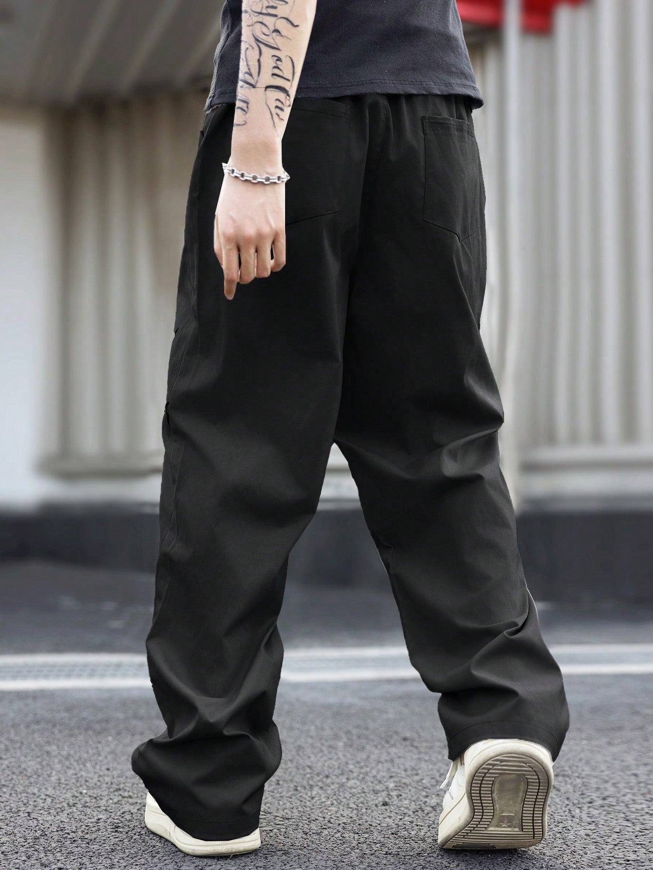 Calça Masculina Reta Com Estampa Aranha E Bolsos Funcionais Calça Masculina Cargo Solta Estampa Camuflada Bolsos