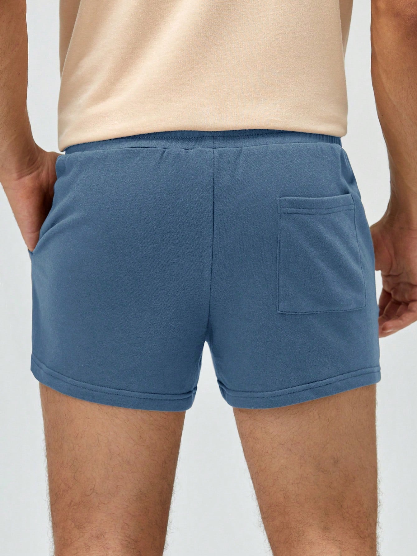 Shorts Masculino Moletom Básico Com Cordão Ajustável Corte Solto Shorts Masculino Moletom Básico Com Cordão Ajustável