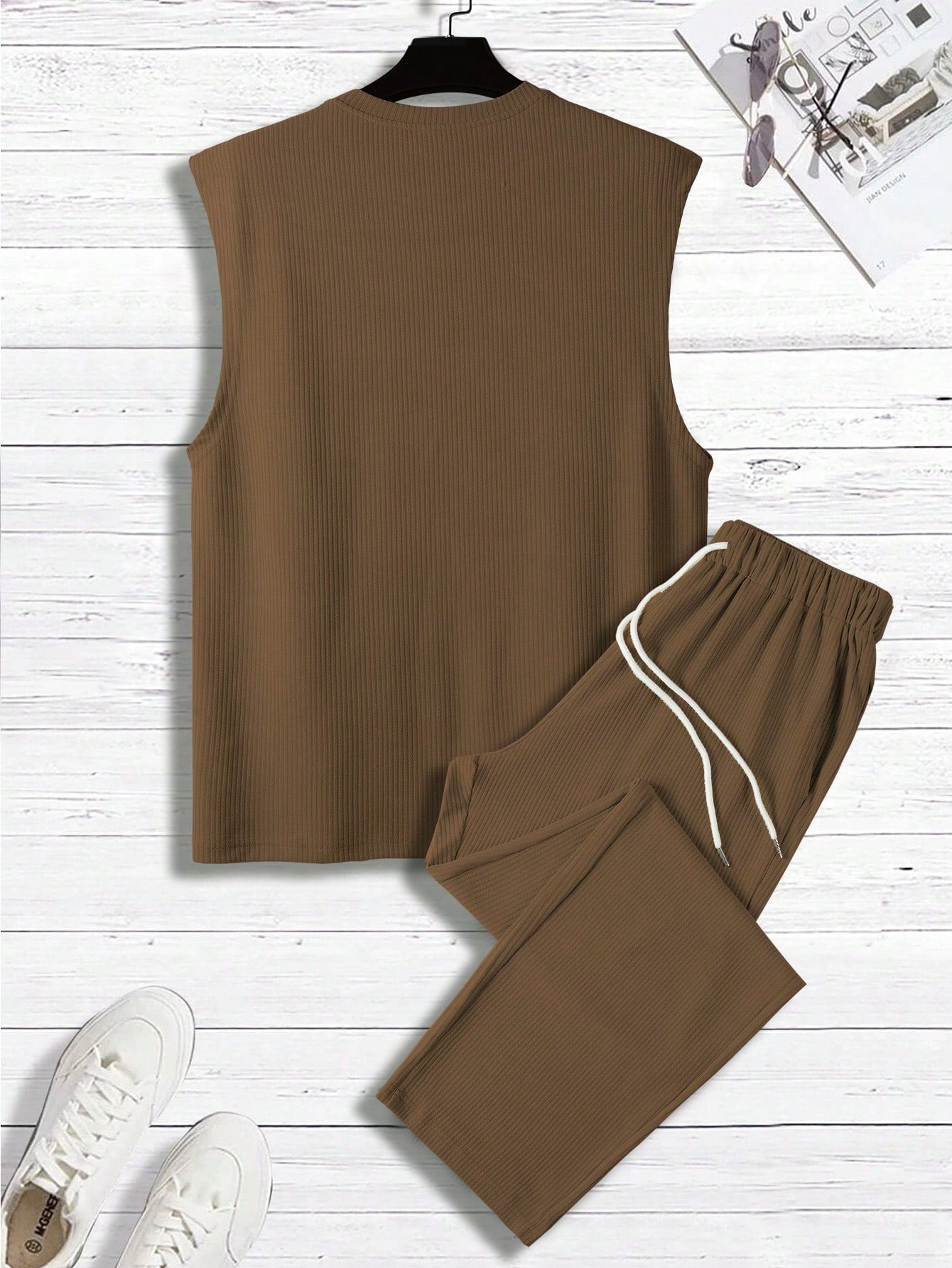 Conjunto Masculino Regata Lisa E Calça Com Cós Ajustável Conjunto Masculino Regata Lisa E Calça Com Cós Ajustável