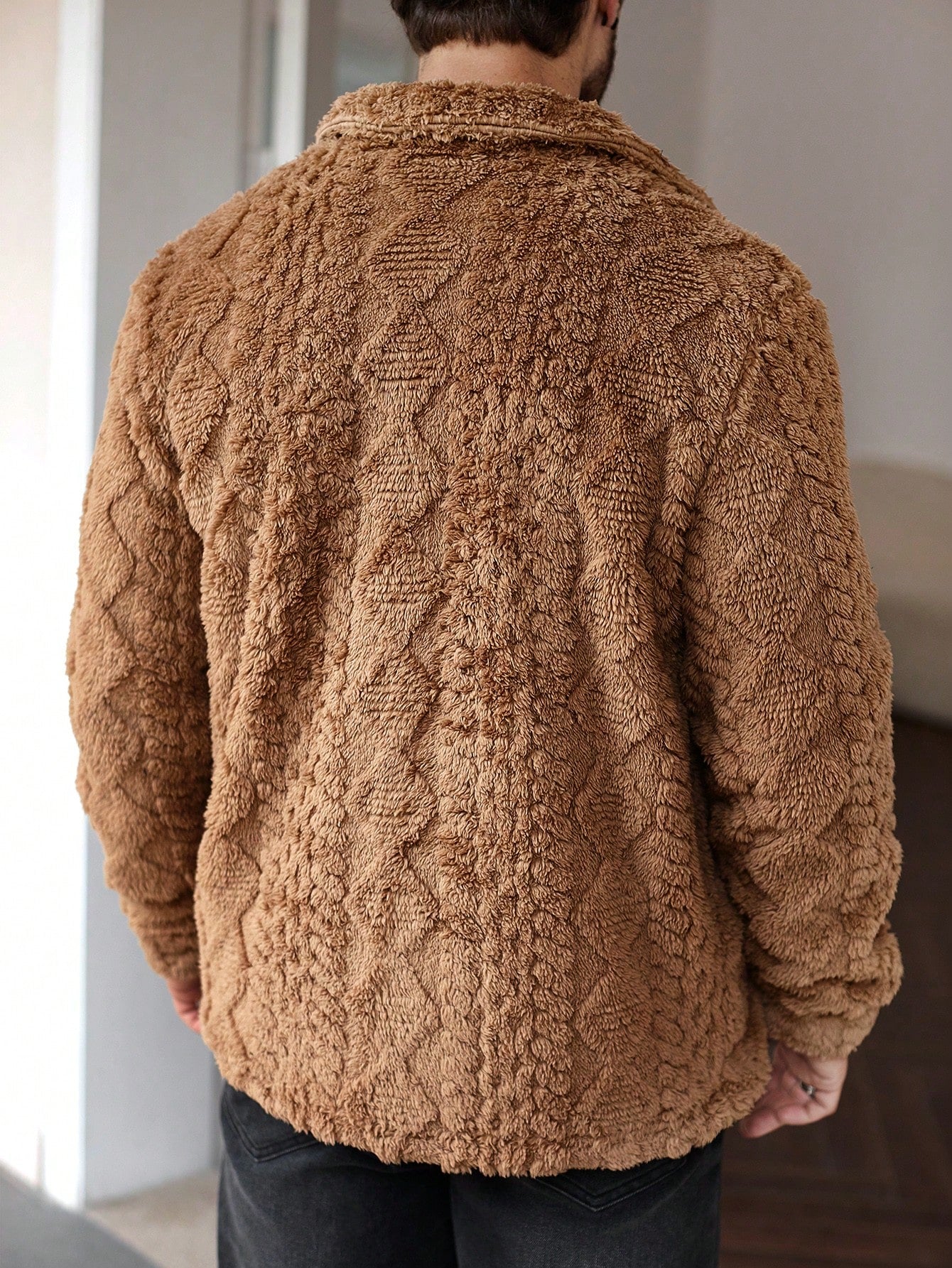 Moletom Masculino Peluciado Com Botões E Bolsos Moletom Masculino Peluciado Com Botões E Bolsos