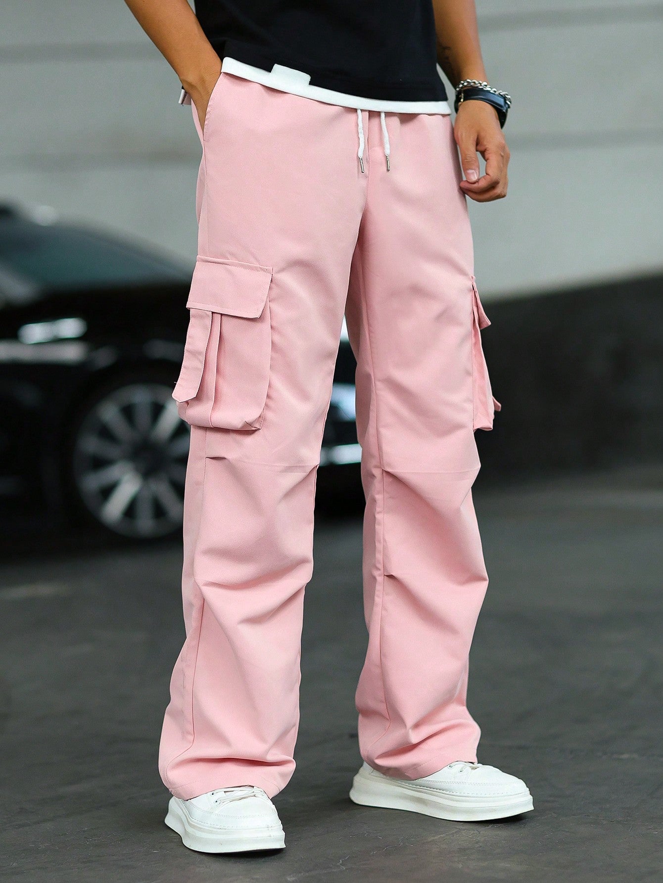 Calça Masculina Cargo Casual Múltiplos Bolsos E Corte Confortável Calça Masculina Cargo Casual Múltiplos Bolsos E Corte