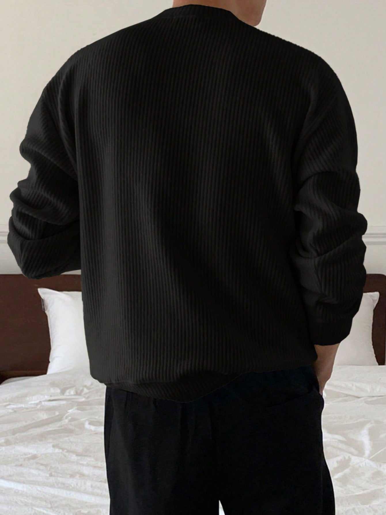 Suéter Masculino Gola Canelada Textura Casual Suéter Masculino Gola Canelada Textura Casual