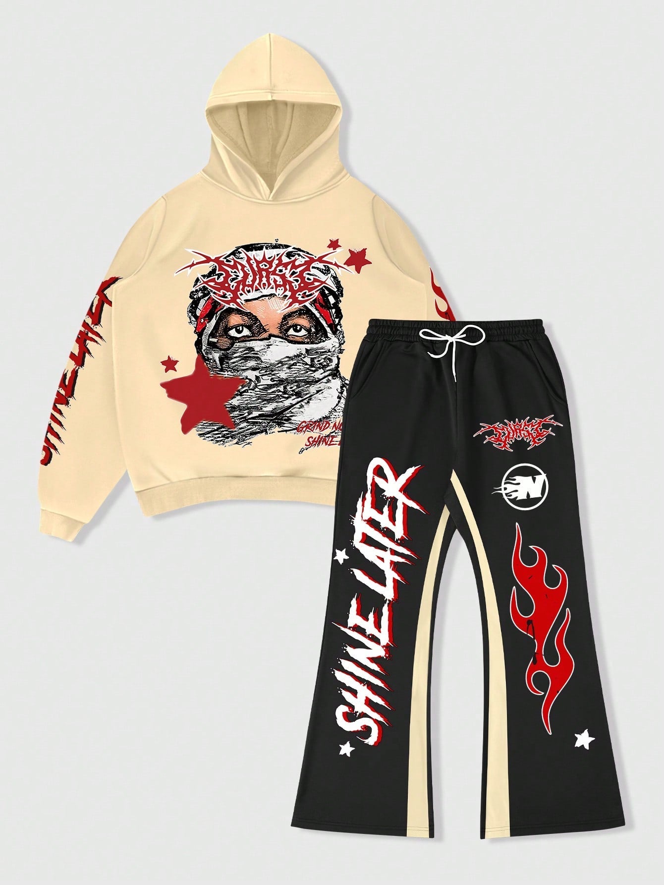 Conjunto Masculino Moletom Streetwear Estampa Shine Later Conjunto Masculino Moletom Streetwear Estampa Shine Later