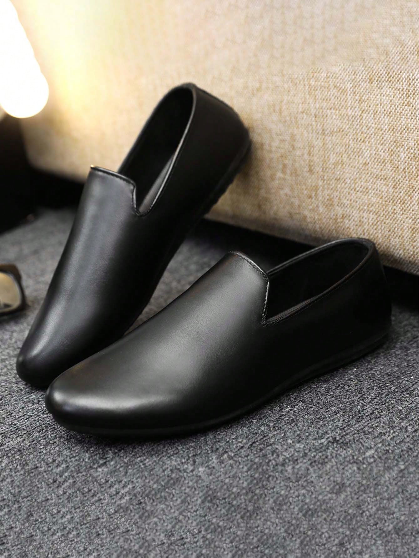 Sapato Masculino Slip-On Minimalista Estilo Elegante Preto / 36 Sapato Masculino Slip-On Minimalista Estilo Elegante