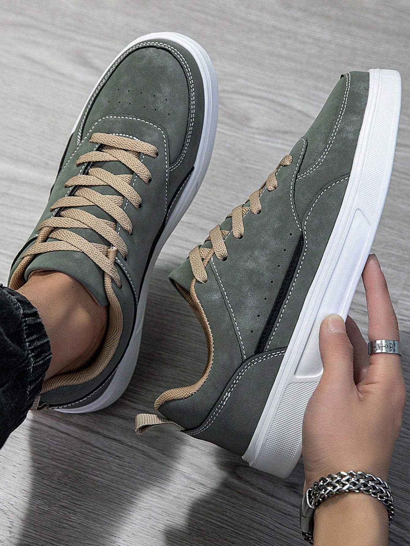 Tênis Masculino Street Skate Cadarço Solado Antiderrapante Durável Chumbo / 36 Tênis Masculino Street Skate Cadarço