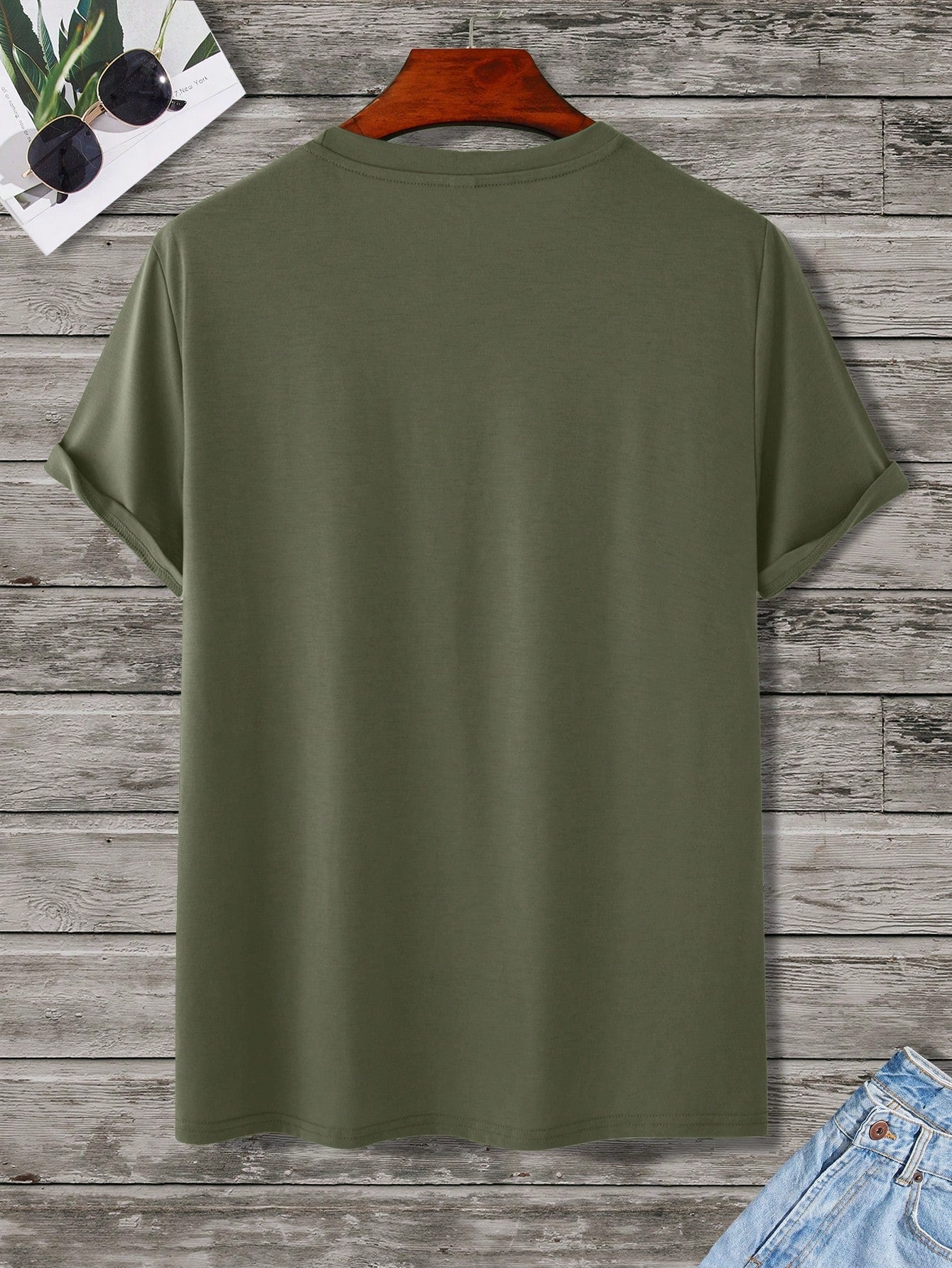 Camisa Masculina Minimalista Estampa De Âncora Camisa Masculina Minimalista Estampa De Âncora