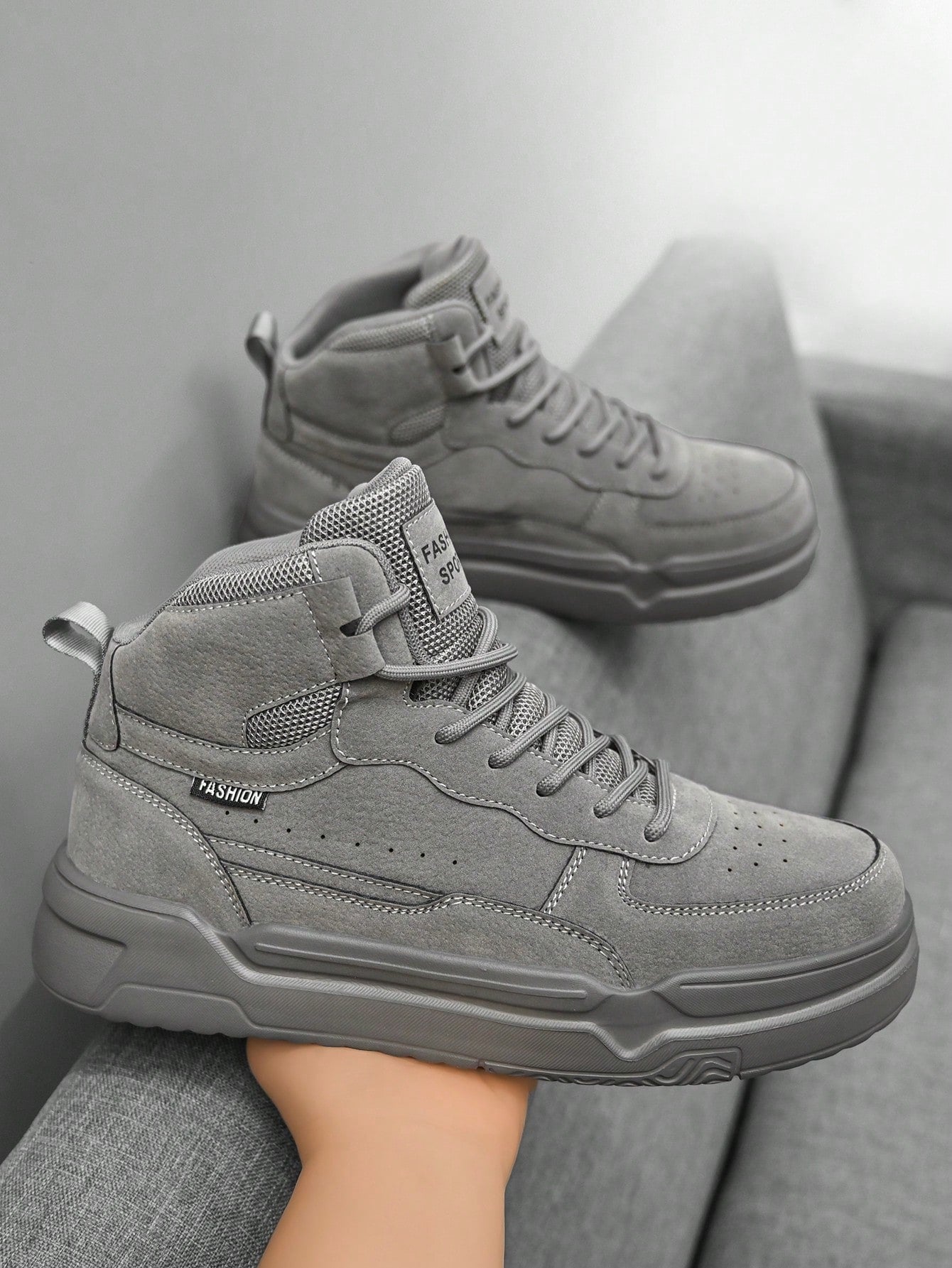 Tênis Masculino Cano Alto Street Estilo Skate Urbano Cinza / 36 Tênis Masculino Cano Alto Street Estilo Skate Urbano