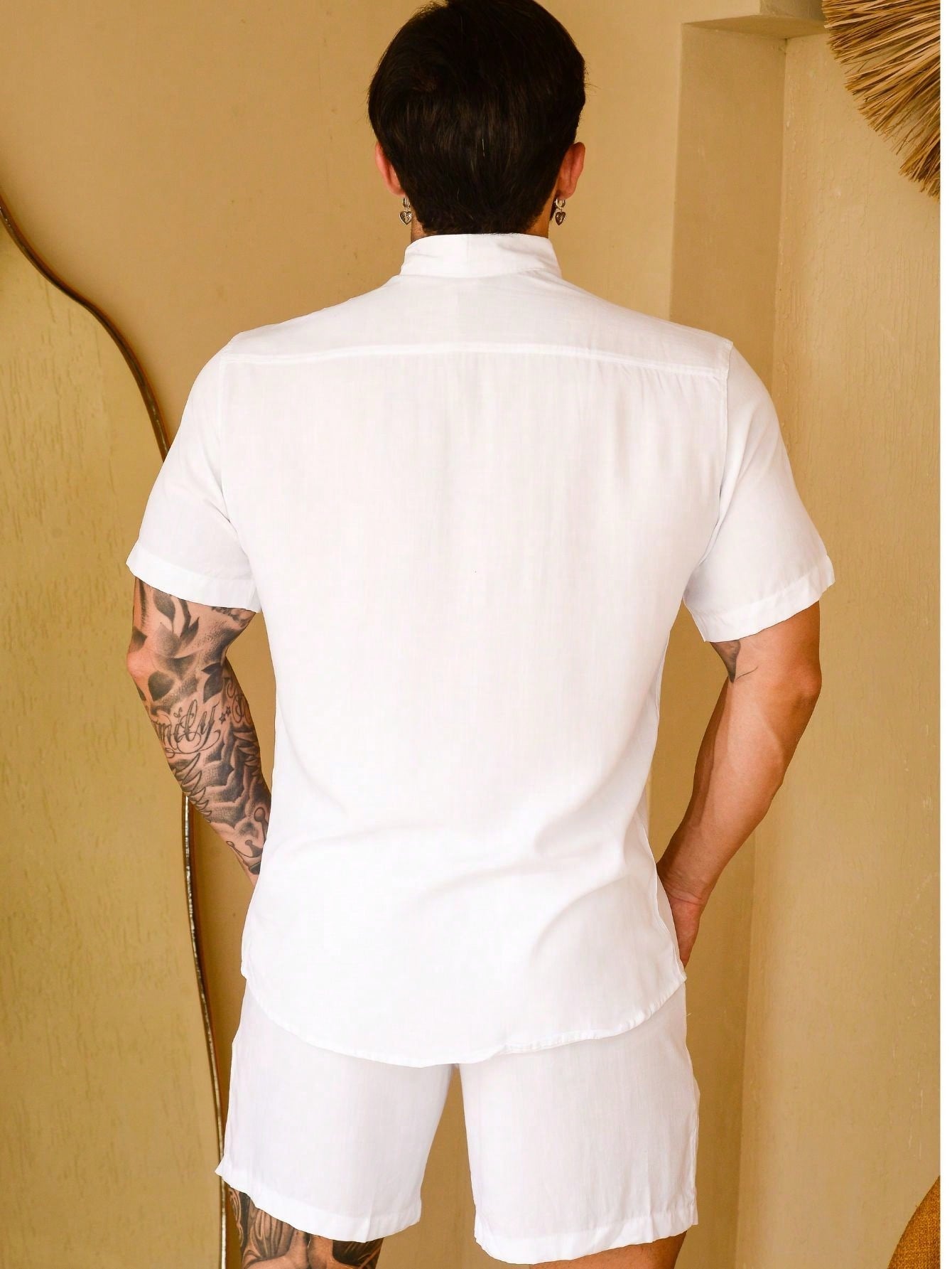 Conjunto Masculino Camisa Gola Padre E Shorts Estilo Casual Conjunto Masculino Camisa Gola Padre E Shorts Estilo Casual