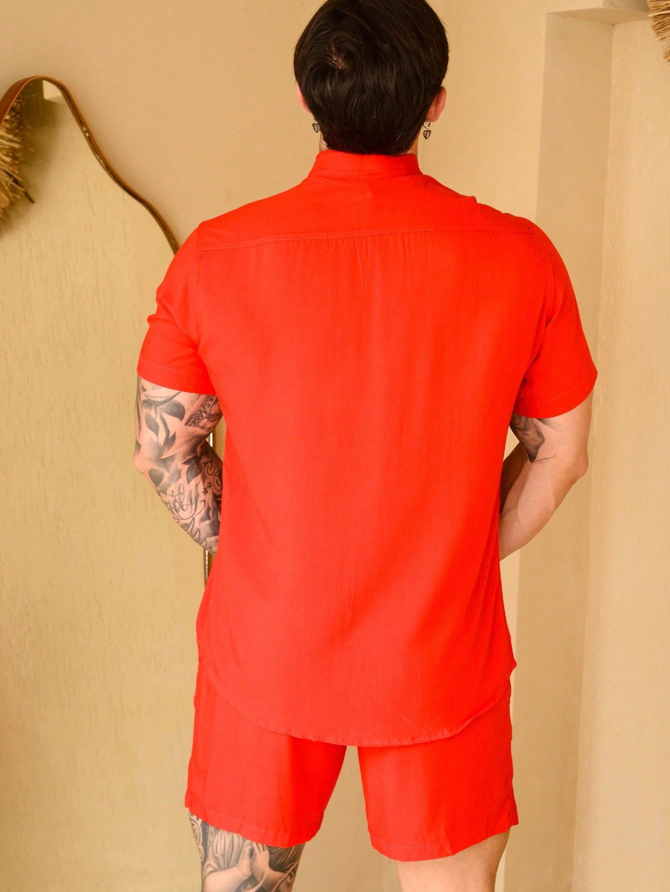 Conjunto Masculino Camisa Gola Padre E Shorts Estilo Casual Conjunto Masculino Camisa Gola Padre E Shorts Estilo Casual