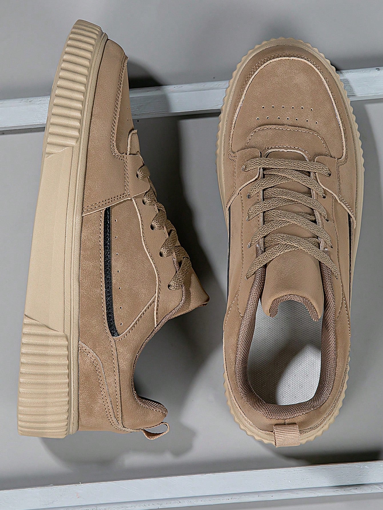 Tênis Masculino Street Board Cadarço Solado Antiderrapante Durável Caqui / 36 Tênis Masculino Street Board Cadarço