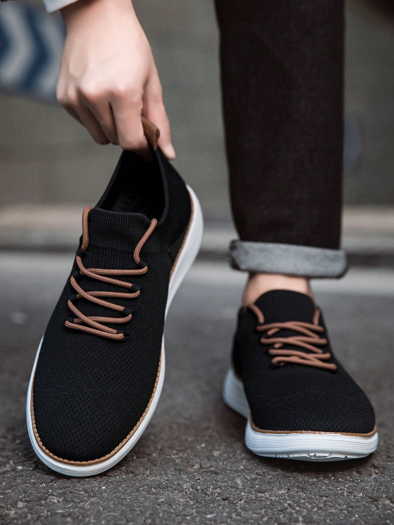 Tênis Masculino Casual Leve Cadarço Malha Respirável Confortável Tênis Masculino Casual Leve Cadarço Malha Respirável