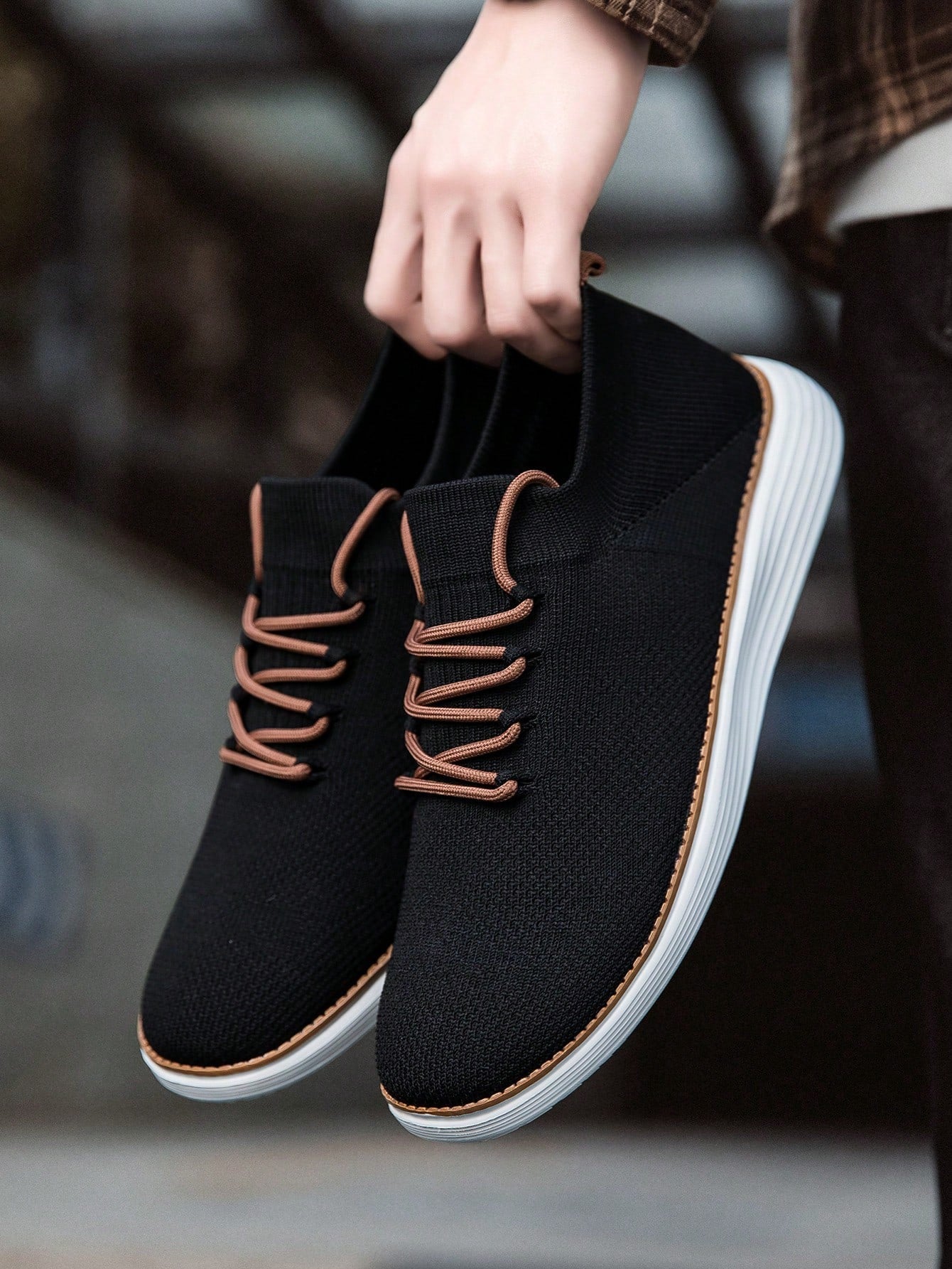 Tênis Masculino Casual Leve Cadarço Malha Respirável Confortável Preto / 36 Tênis Masculino Casual Leve Cadarço Malha