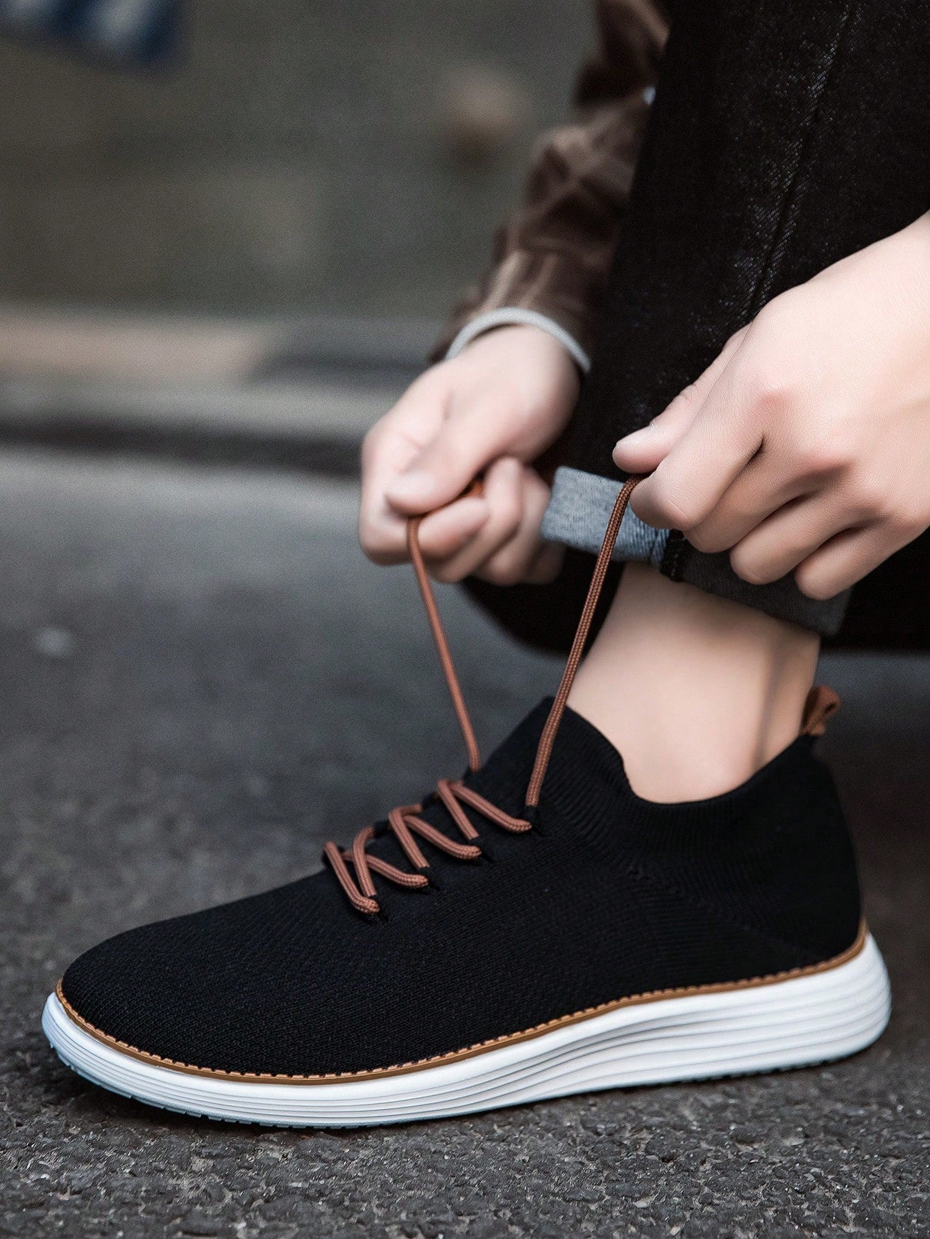 Tênis Masculino Casual Leve Cadarço Malha Respirável Confortável Tênis Masculino Casual Leve Cadarço Malha Respirável