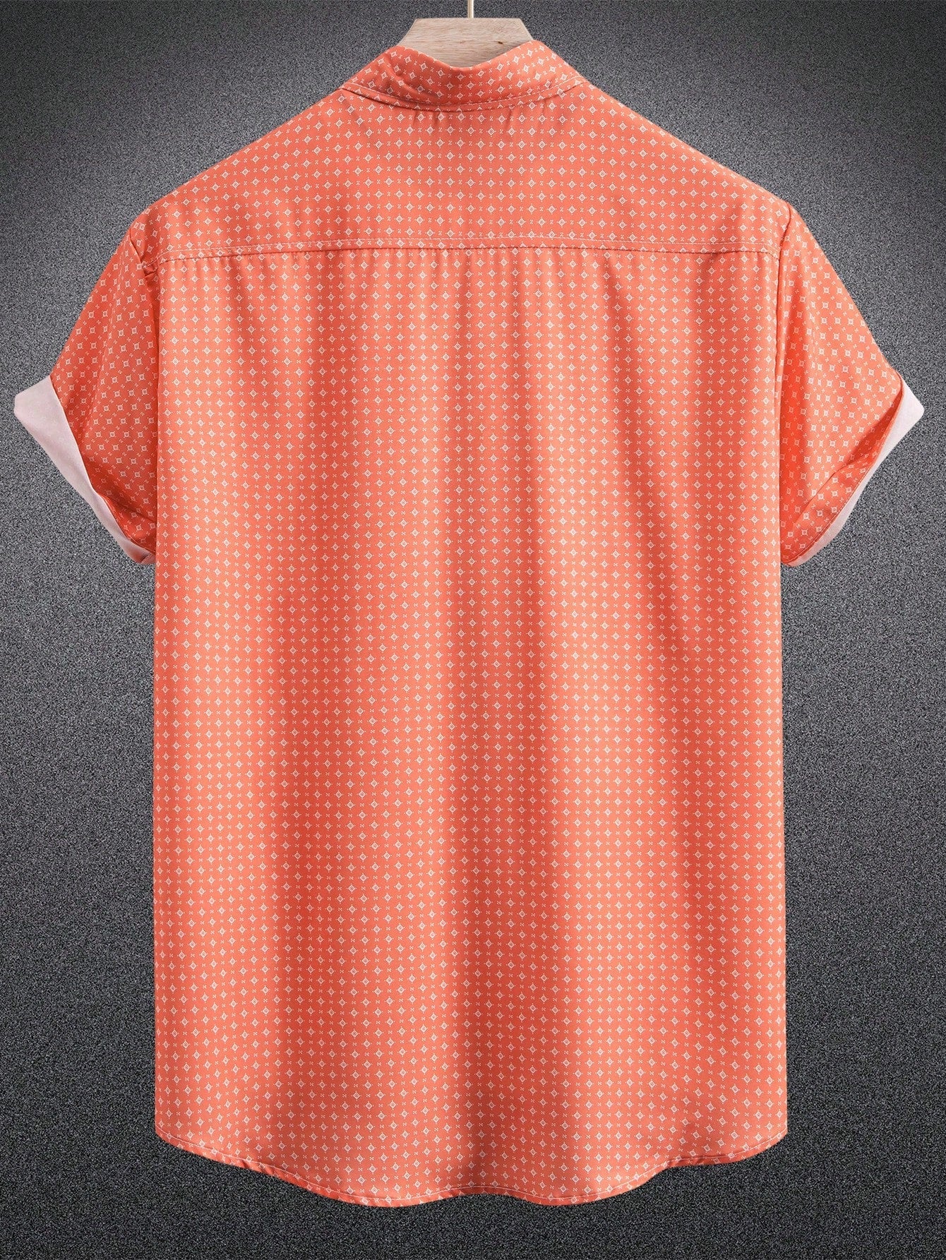 Camisa Masculina De Botão Slim Estampa Discreta Estilo Urbano Camisa Masculina De Botão Slim Estampa Discreta Estilo