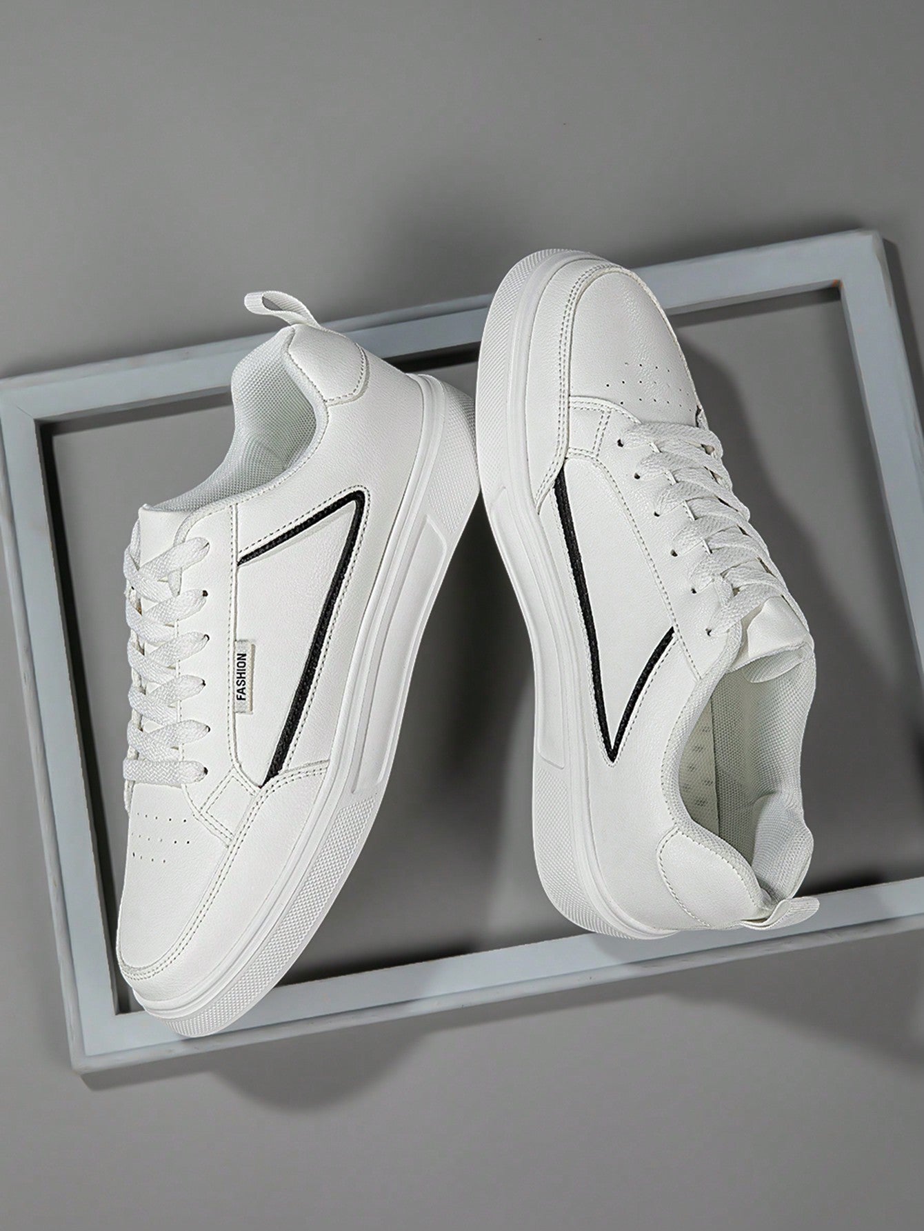 Tênis Masculino Estilo Street Cadarço Solado Seguro Durável Branco / 36 Tênis Masculino Estilo Street Cadarço Solado