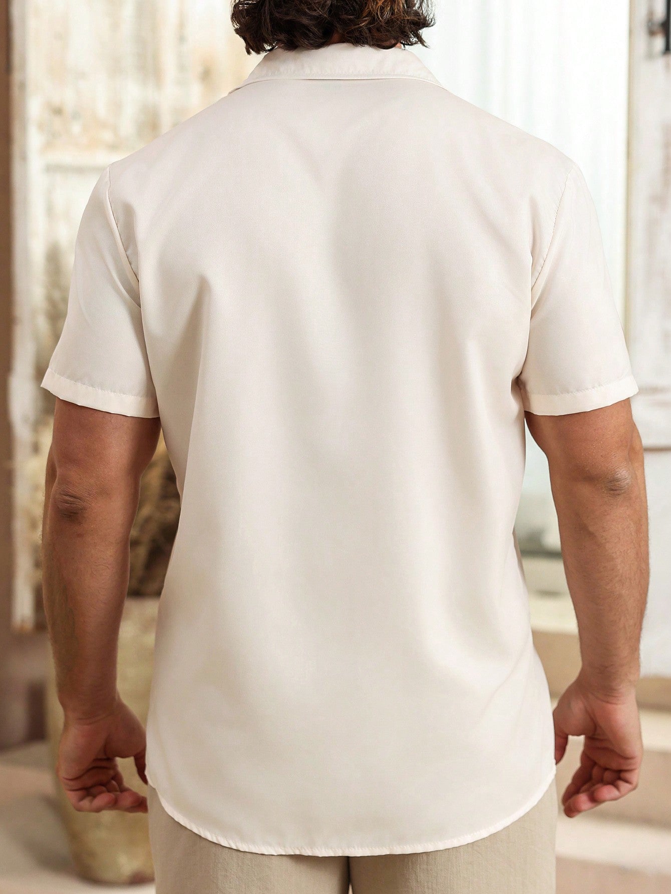 Camisa Masculina De Botão Bordado Étnico Estilo Refinado Camisa Masculina De Botão Bordado Étnico Estilo Refinado