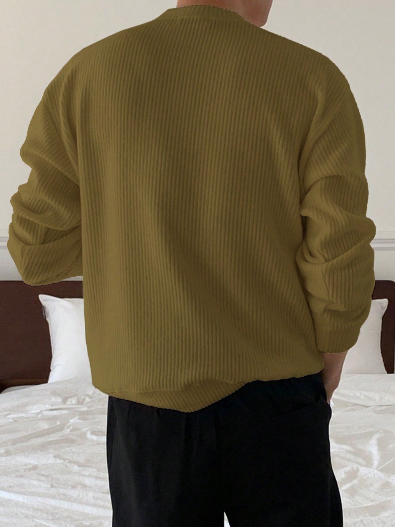 Suéter Masculino Gola Canelada Textura Casual Suéter Masculino Gola Canelada Textura Casual