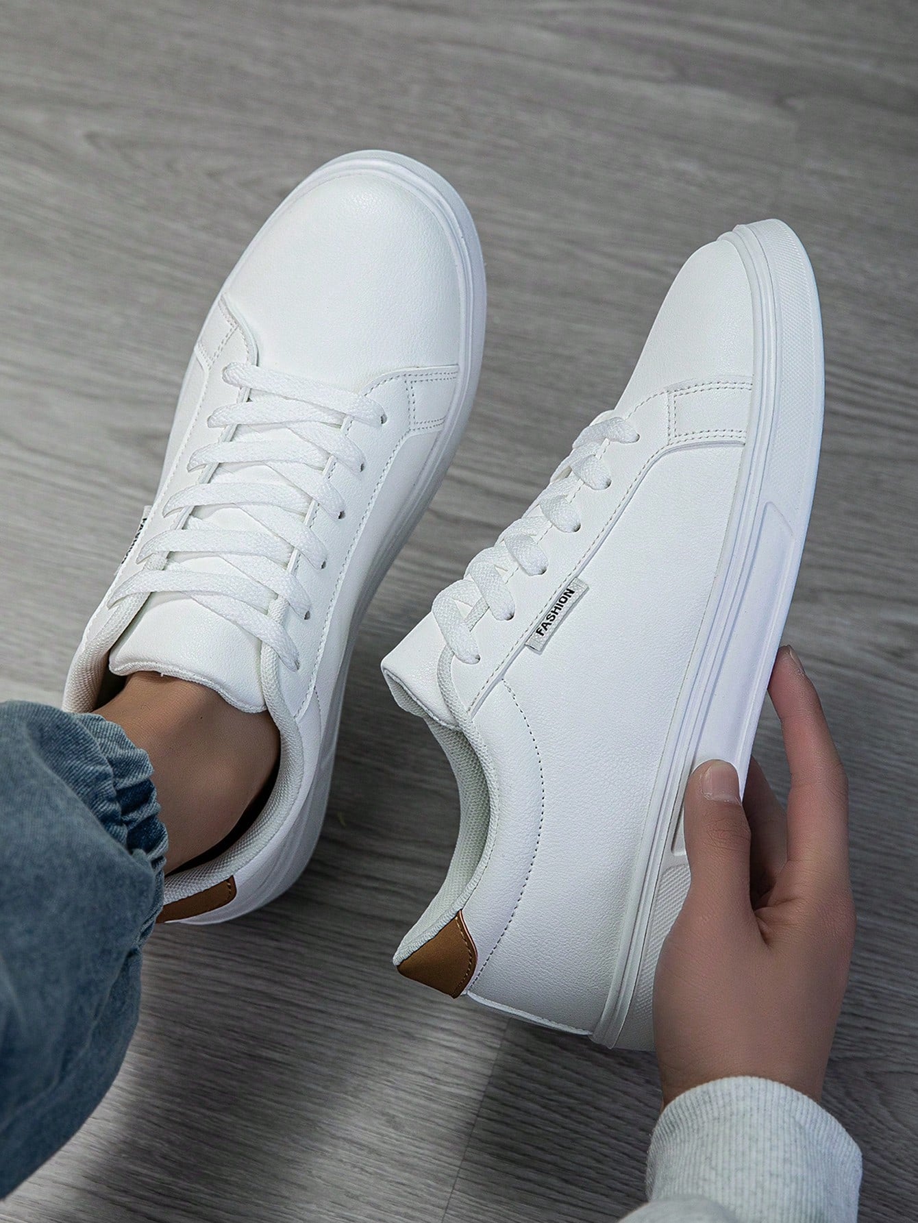 Tênis Masculino Solado Seguro Durável Estilo Street Cadarço Branco / 36 Tênis Masculino Solado Seguro Durável Estilo