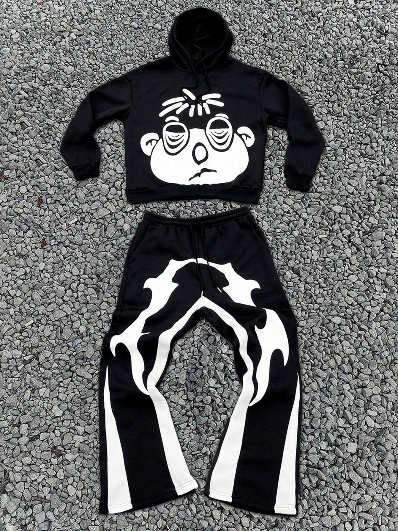 Conjunto Masculino Moletom Estampa Alternativa Com Ossos Conjunto Masculino Moletom Estampa Alternativa Com Ossos