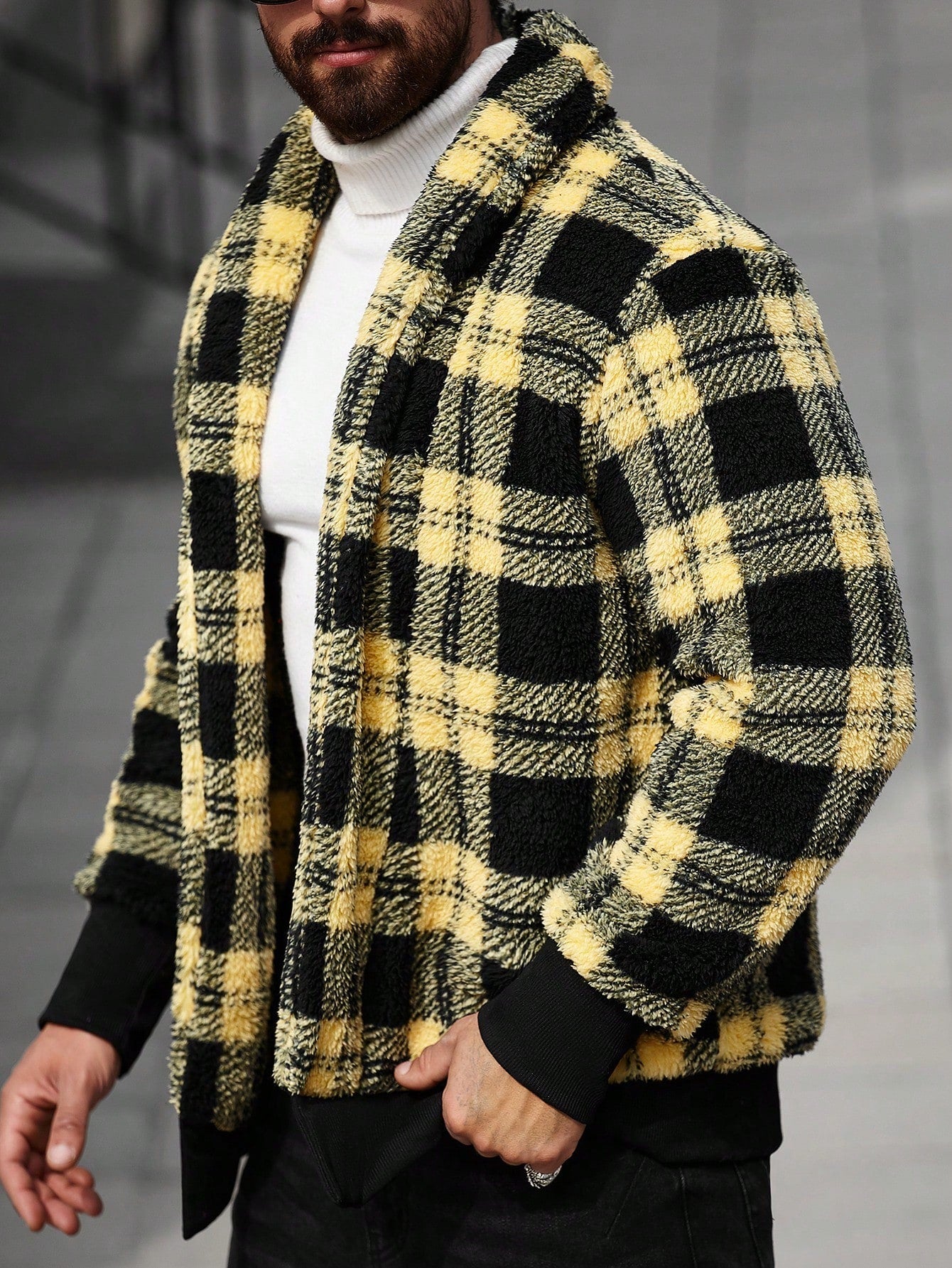 Jaqueta Masculina Casual Estilo Minimalista Xadrez Jaqueta Masculina Casual Estilo Minimalista Xadrez