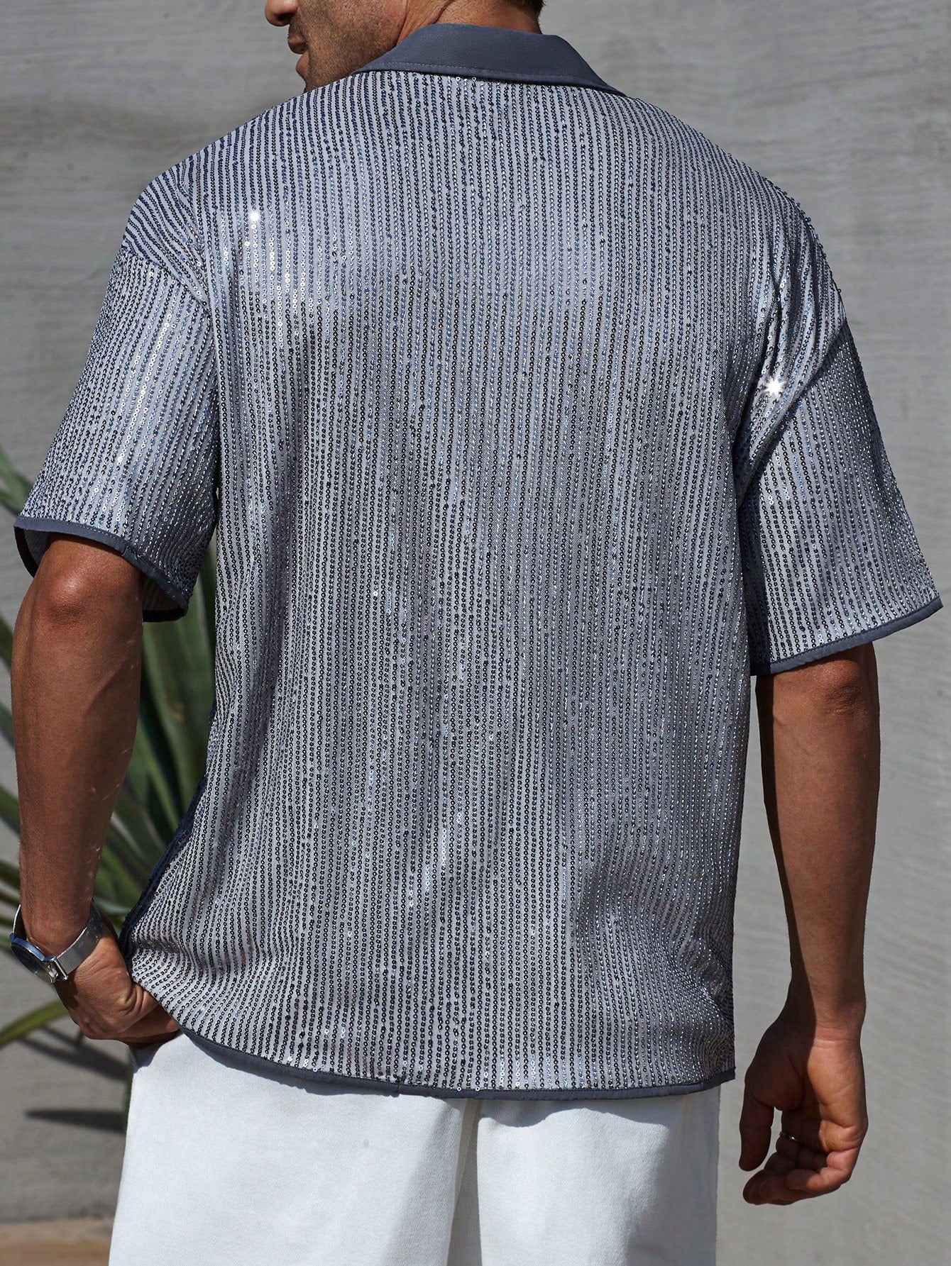 Camisa Masculina De Botão Brilho Intenso Visual Festivo Camisa Masculina De Botão Brilho Intenso Visual Festivo