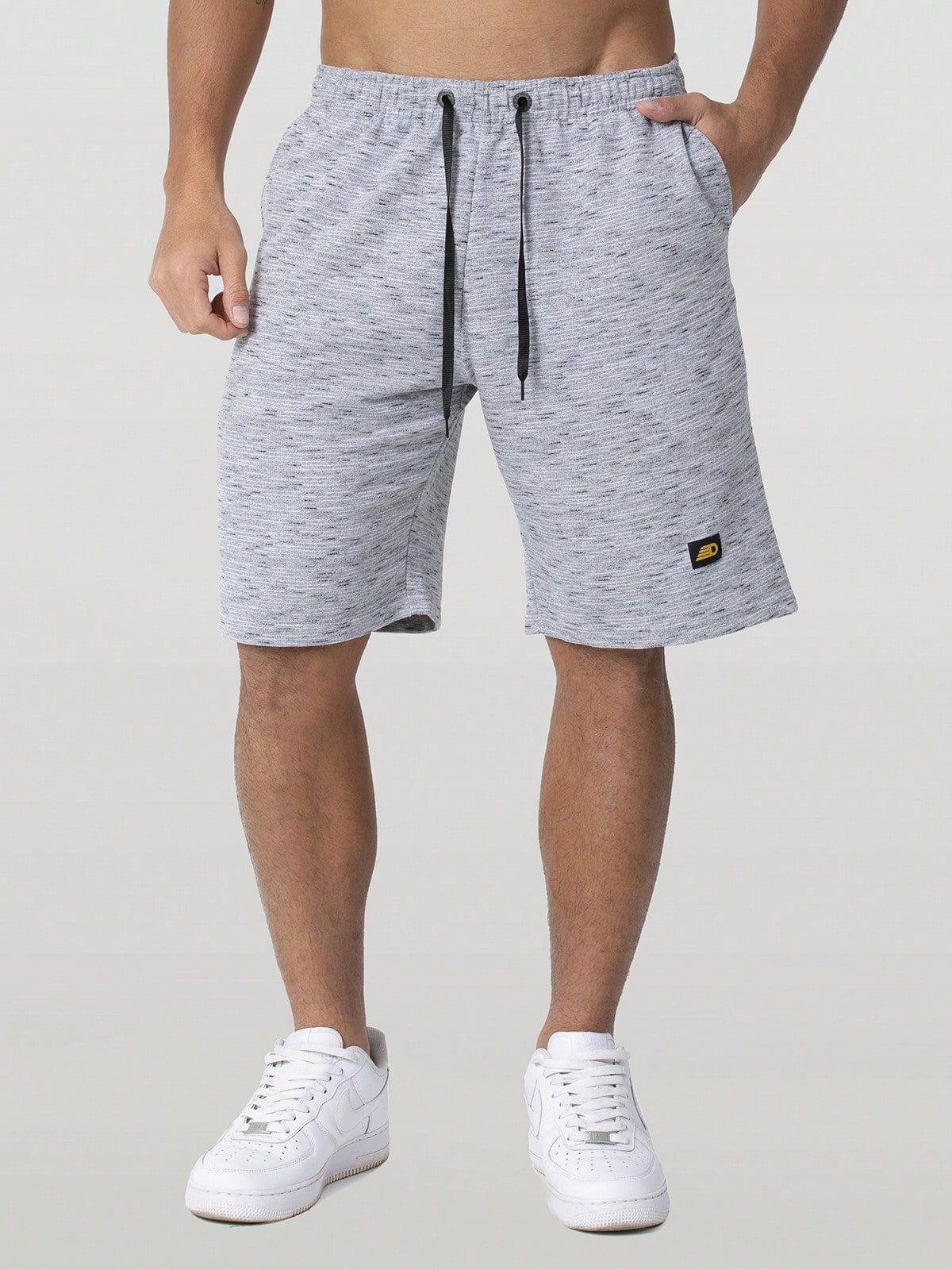 Bermuda Masculina Moletom Mesclado Com Estilo Casual Bermuda Masculina Conforto Total Em Moletom Básico