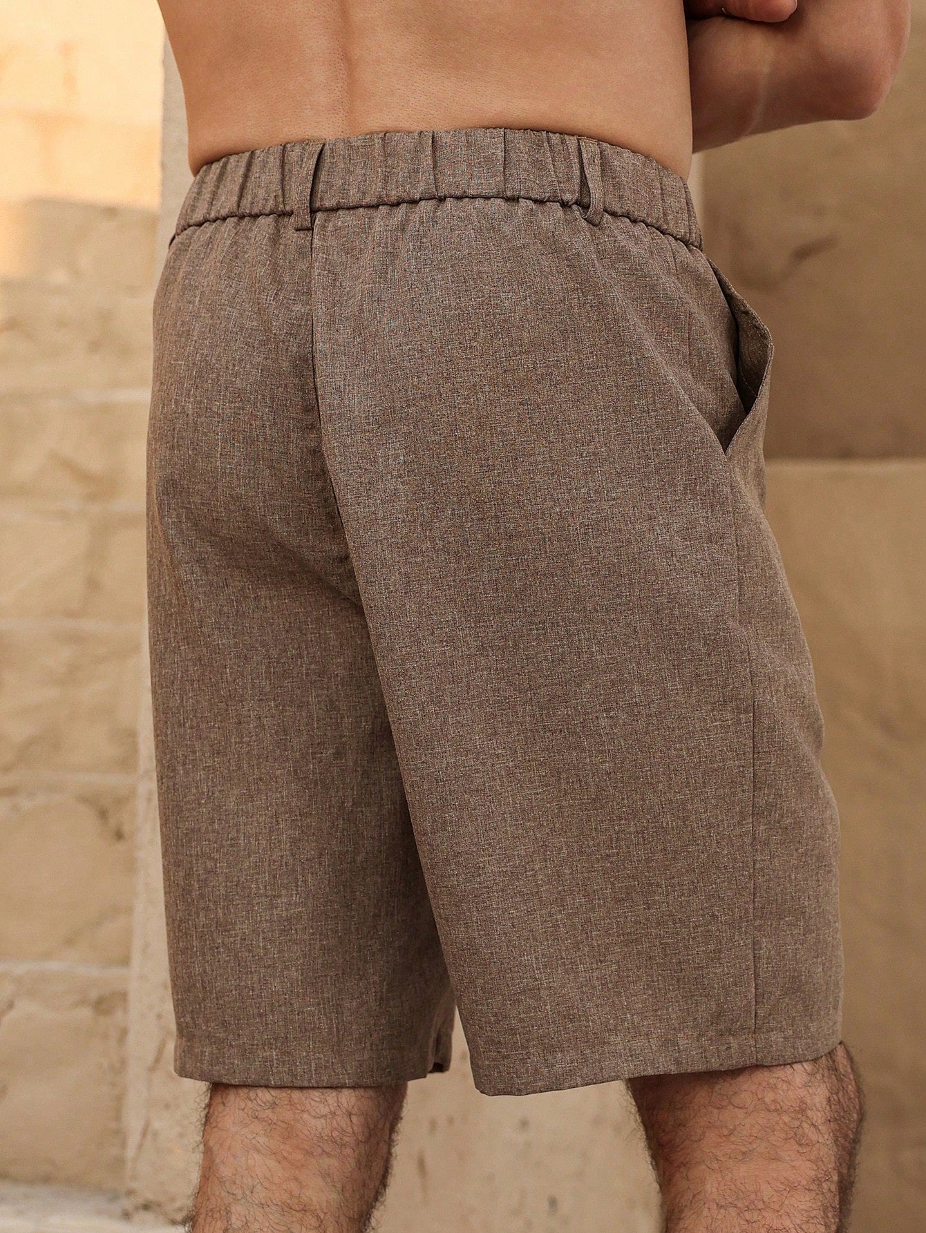 Bermuda Masculina Casual Com Tecido Texturizado Moderno Bermuda Masculina Casual Com Tecido Texturizado Moderno