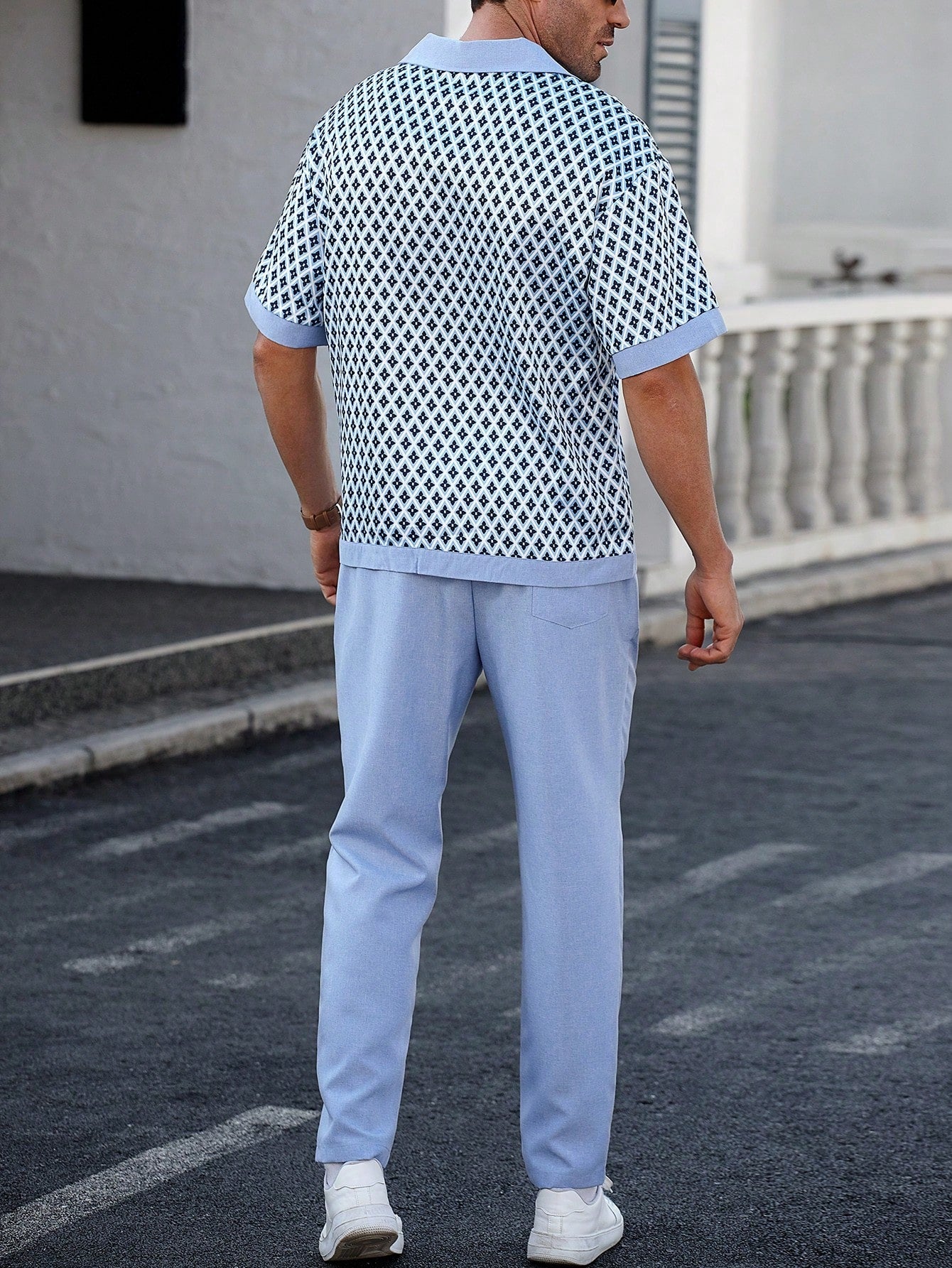 Conjunto Masculino Camisa Estampada E Calça Elegante E Leve Conjunto Masculino Camisa Estampada E Calça Elegante E Leve